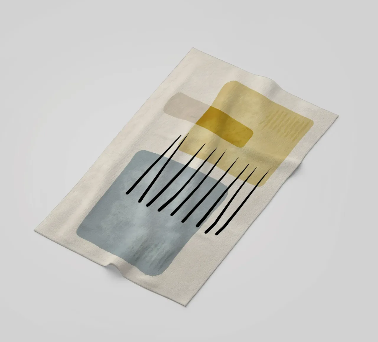 Modern abstract organic shapes and lines in pastel shades telo mare da Imaginative