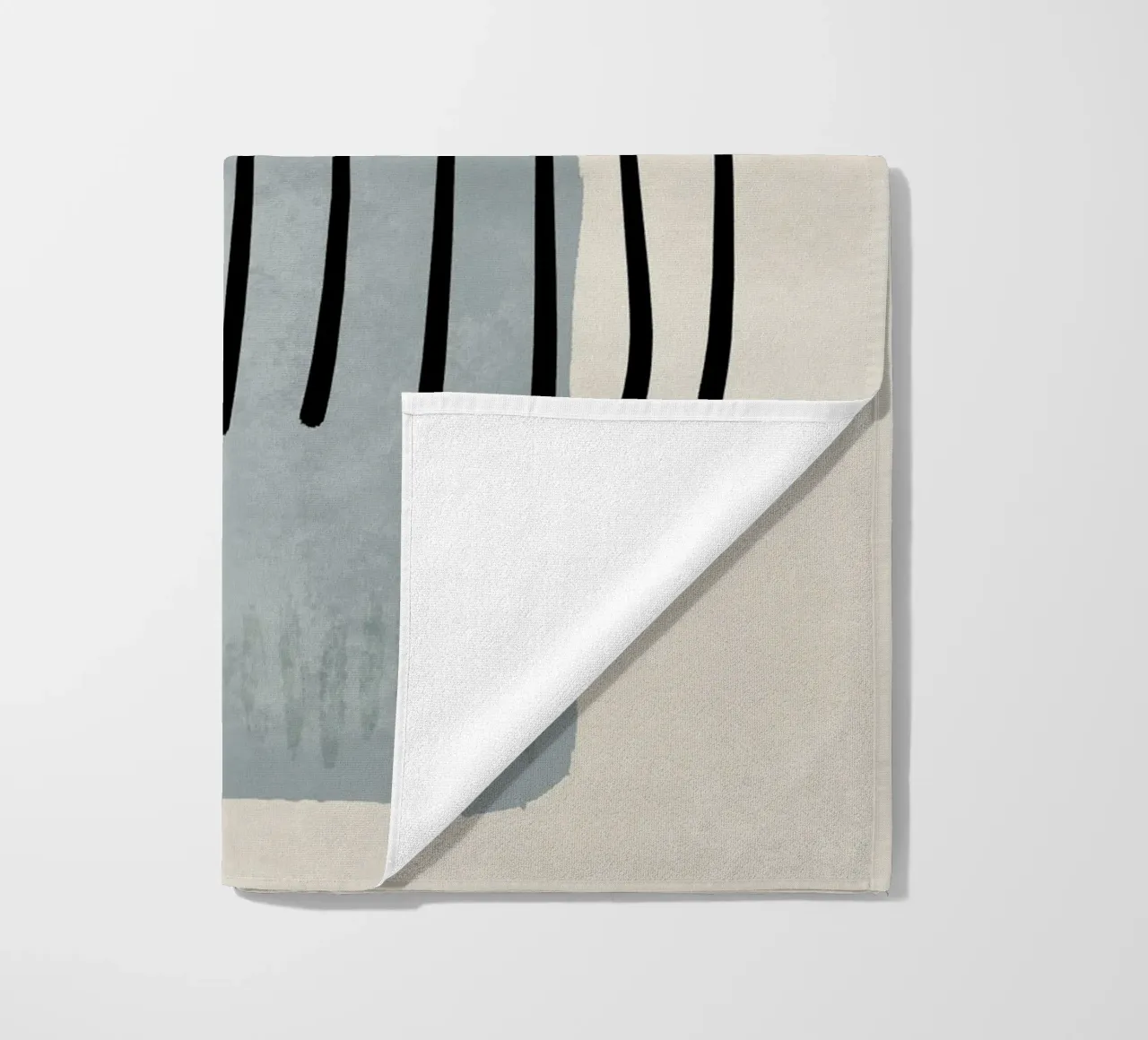 Modern abstract organic shapes and lines in pastel shades telo mare da Imaginative