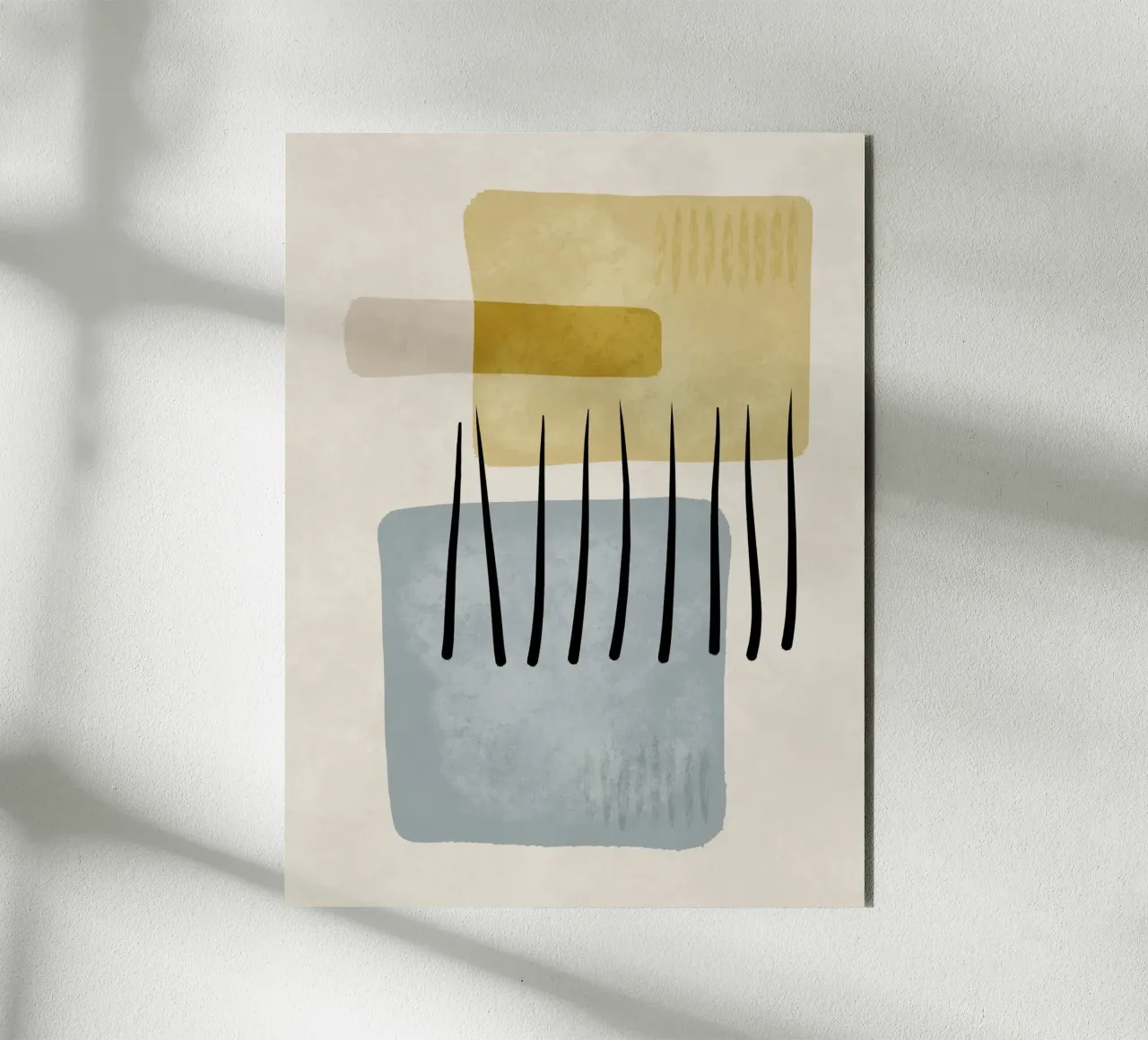Modern abstract organic shapes and lines in pastel shades alluminio dibond da Imaginative