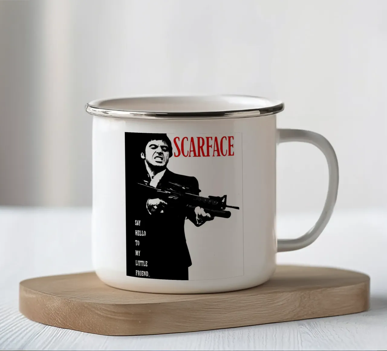 Scarface Saluta il mio piccolo amico tazza in smalto da ontoseno