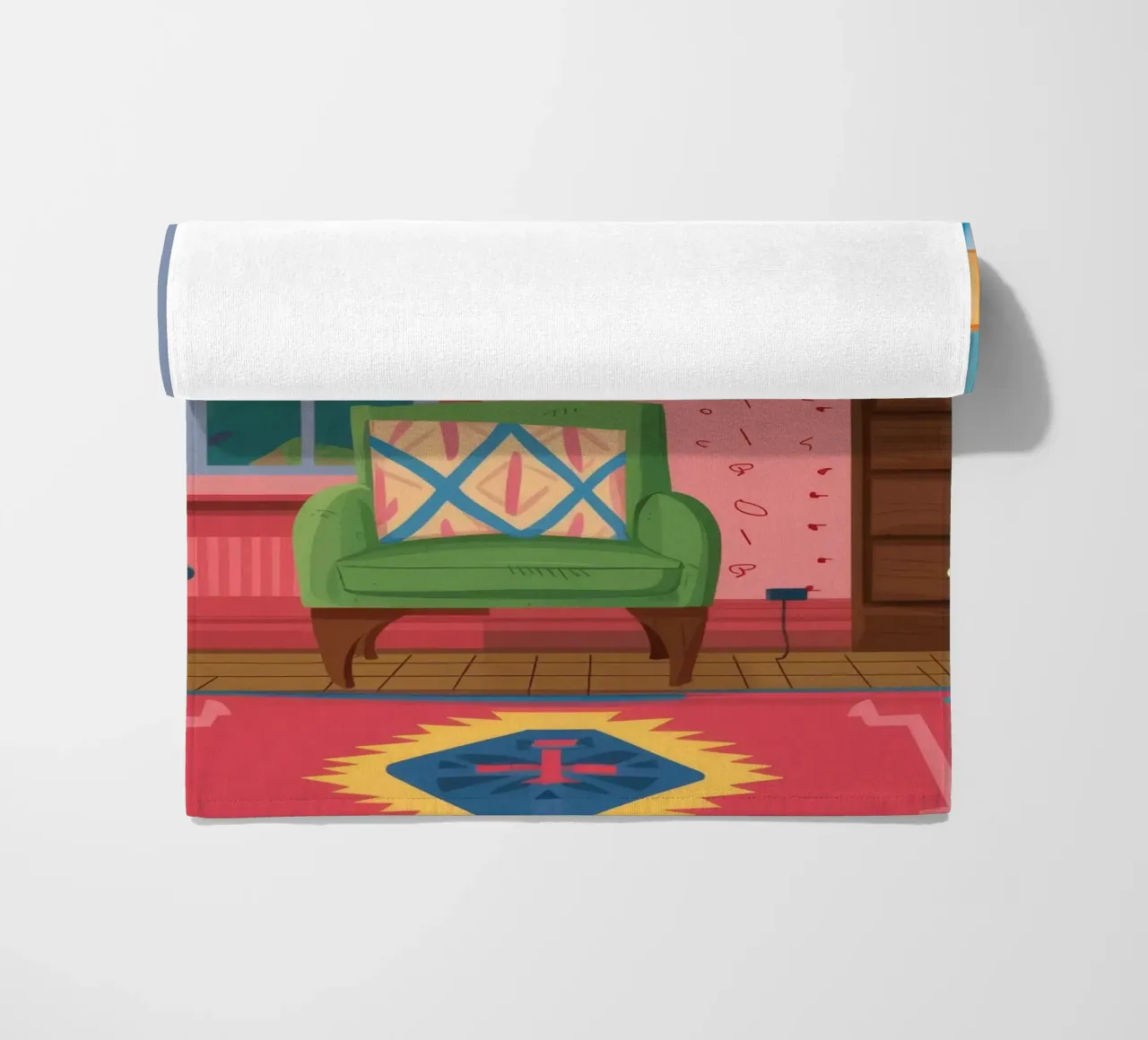 Masked Window Stillness beach towel by Tiga Bersama
