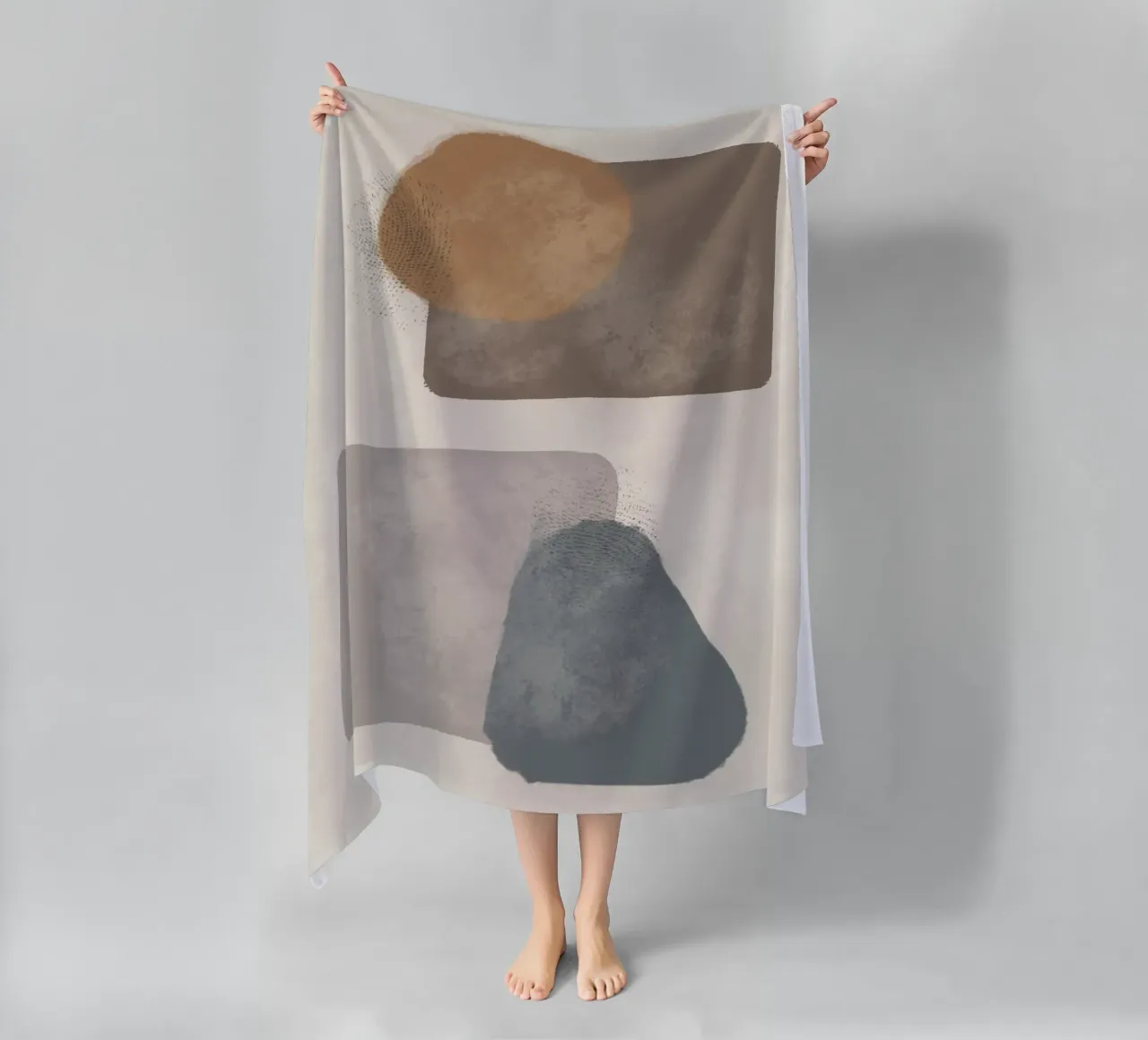 Modern abstract in earth tones telo mare da Imaginative