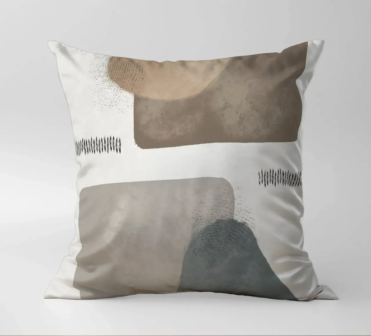 Modern abstract organic shapes in earth tones cuscino da Imaginative