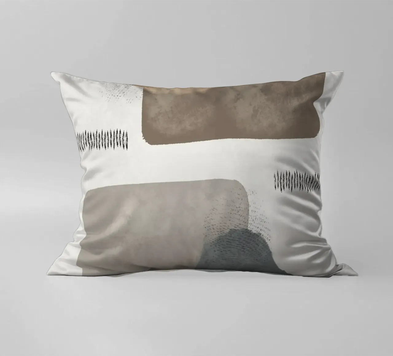 Modern abstract organic shapes in earth tones cuscino da Imaginative