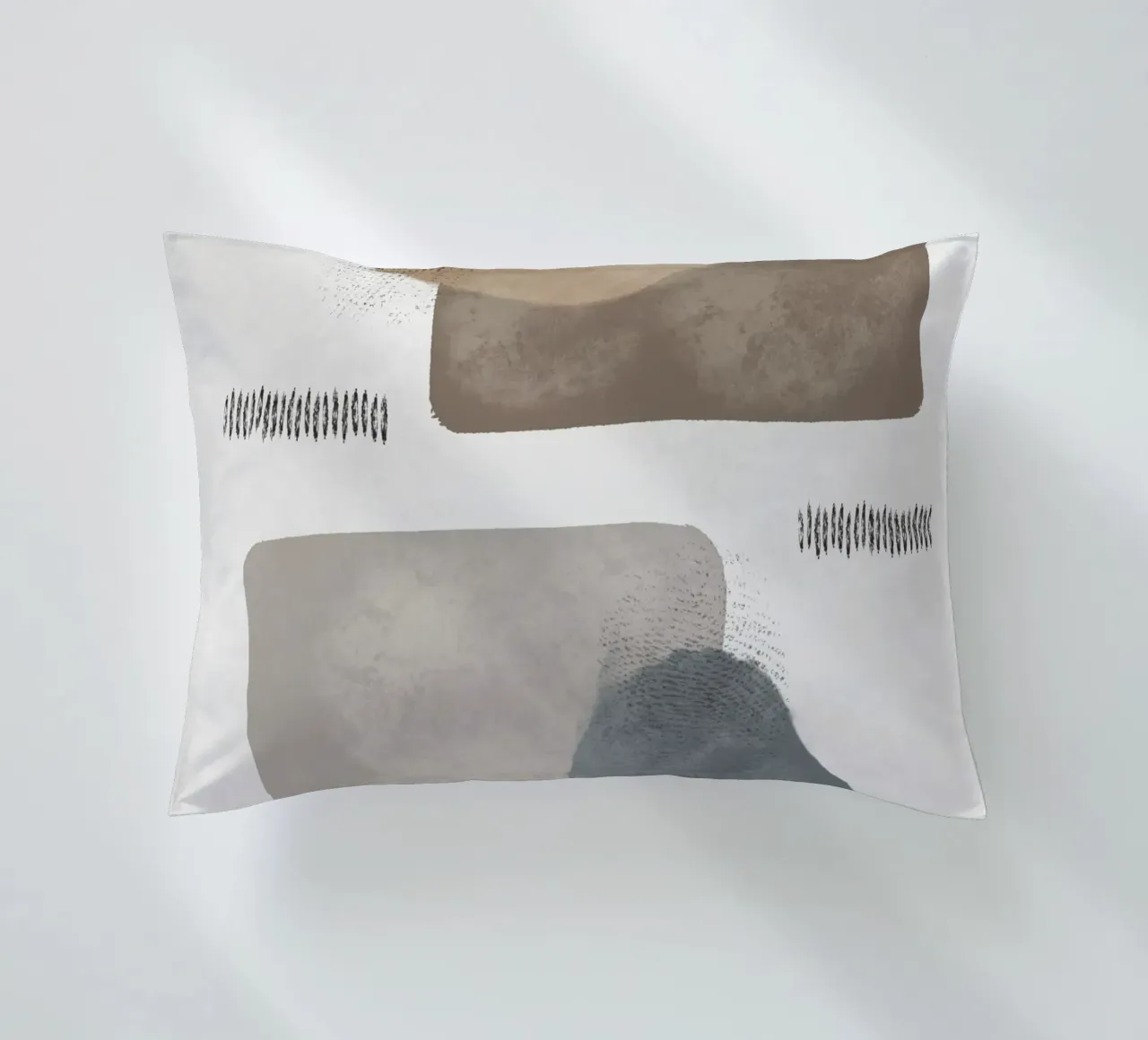 Modern abstract organic shapes in earth tones cuscino da Imaginative