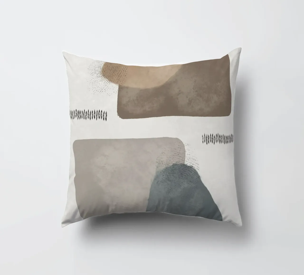 Modern abstract organic shapes in earth tones cuscino da Imaginative