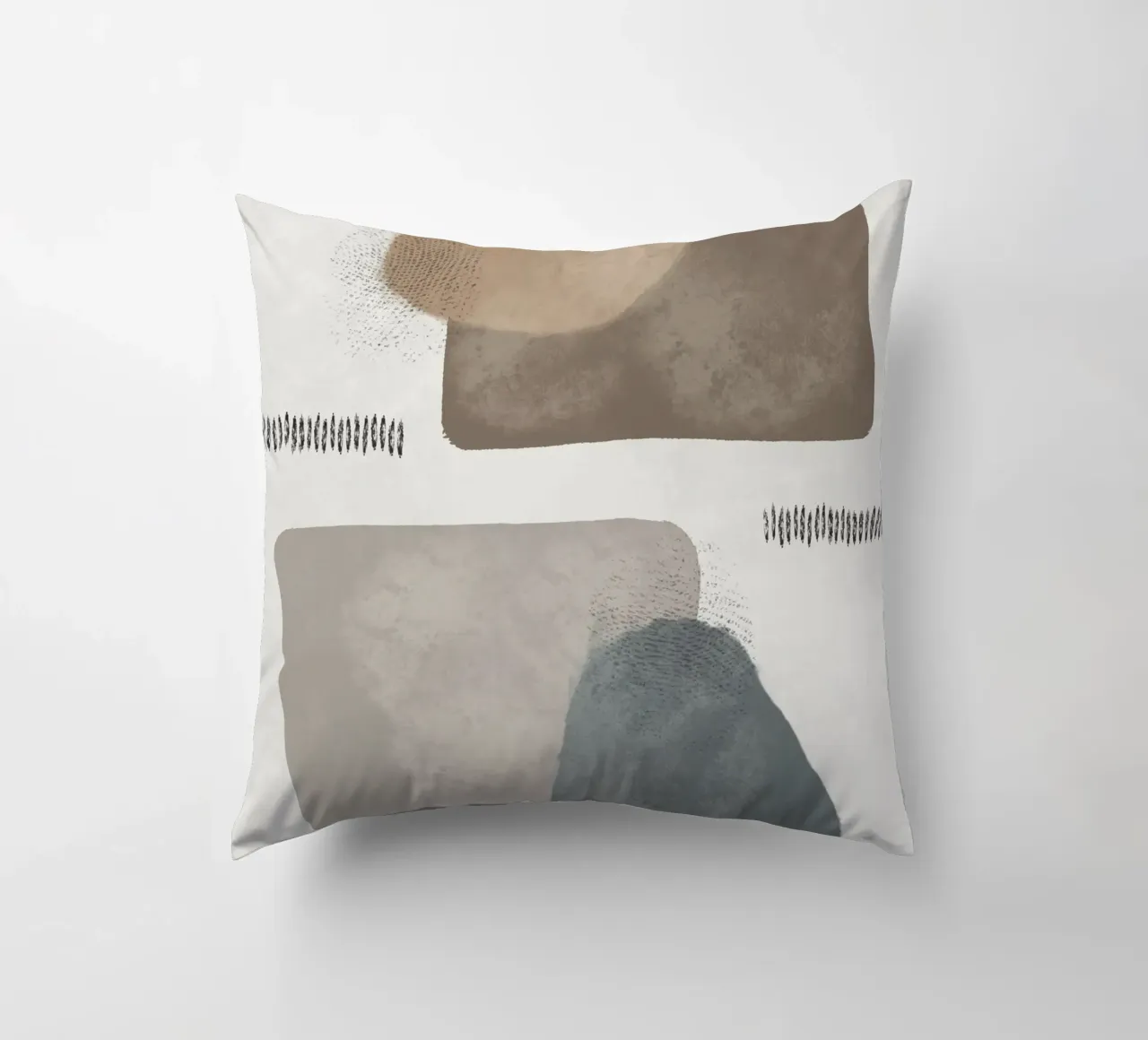 Modern abstract organic shapes in earth tones cuscino da Imaginative