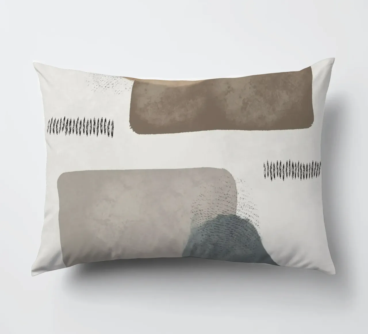 Modern abstract organic shapes in earth tones cuscino da Imaginative