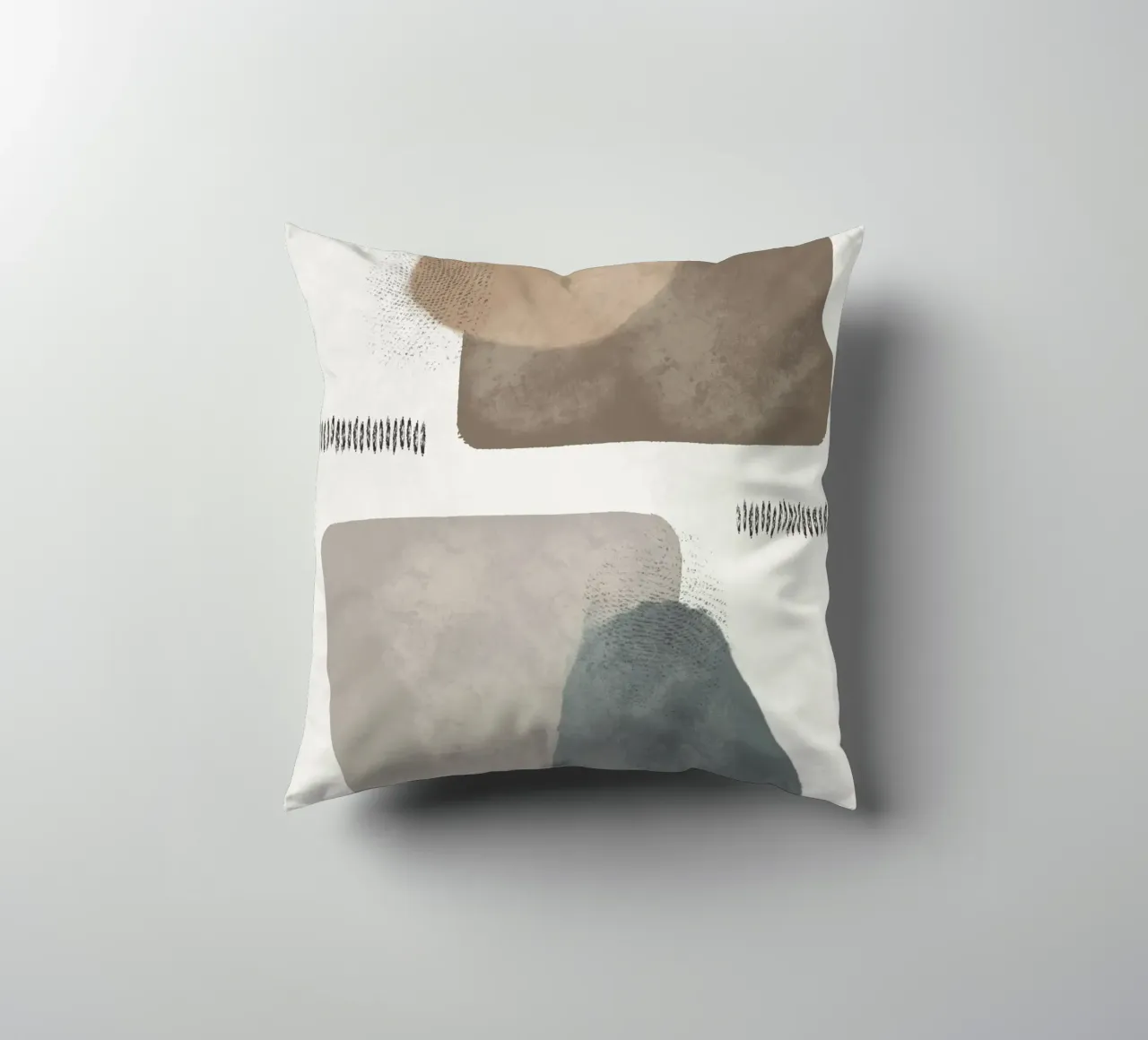 Modern abstract organic shapes in earth tones cuscino da Imaginative