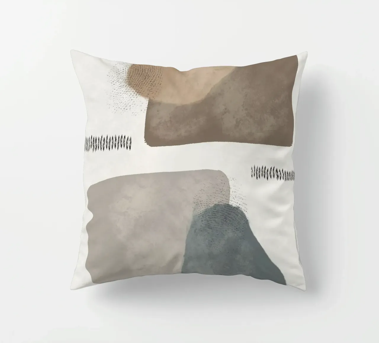 Modern abstract organic shapes in earth tones cuscino da Imaginative