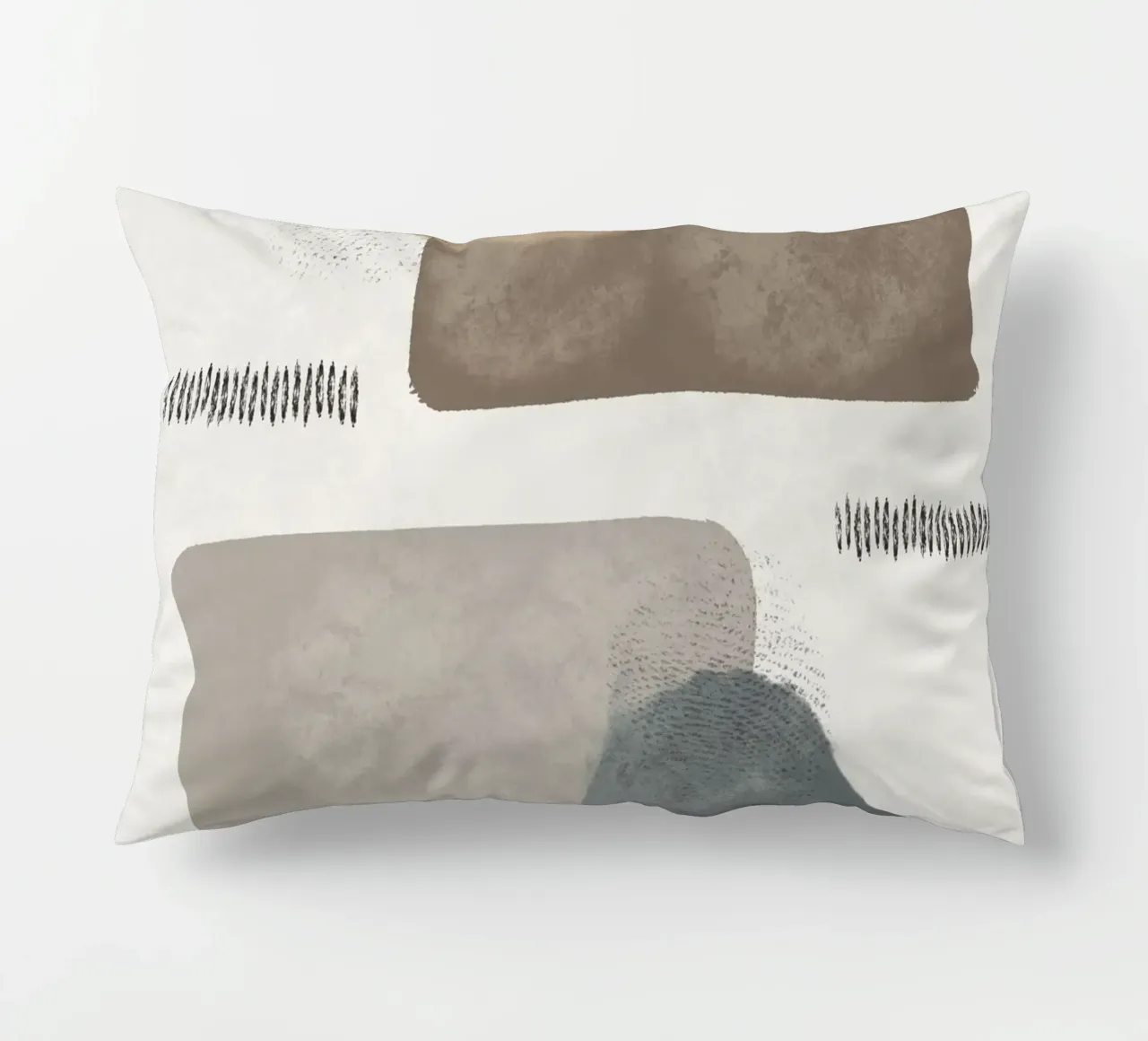 Modern abstract organic shapes in earth tones cuscino da Imaginative