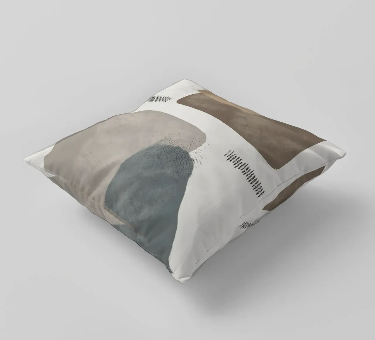 Modern abstract organic shapes in earth tones cuscino da Imaginative