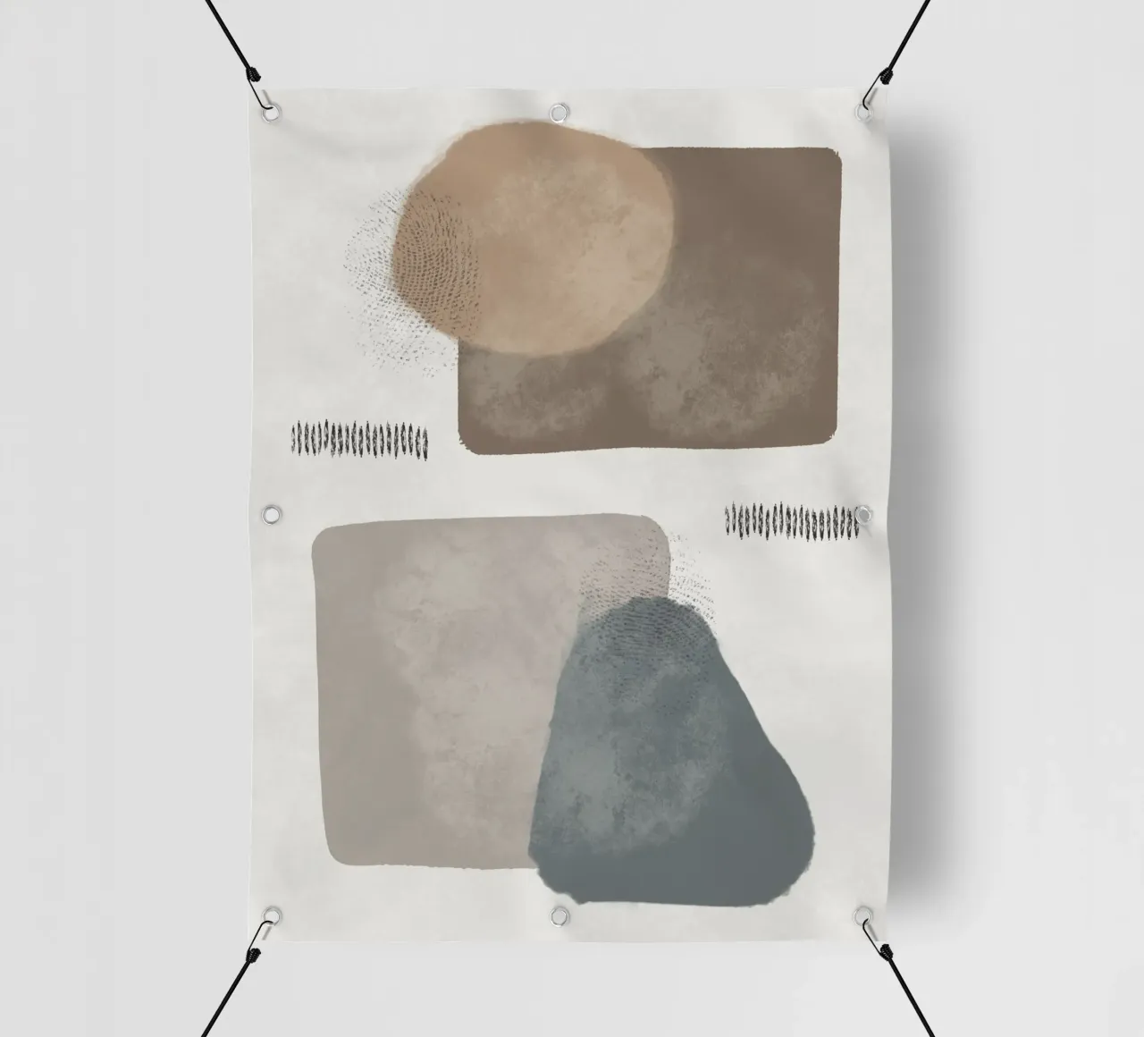 Modern abstract organic shapes in earth tones telo in pvc da Imaginative