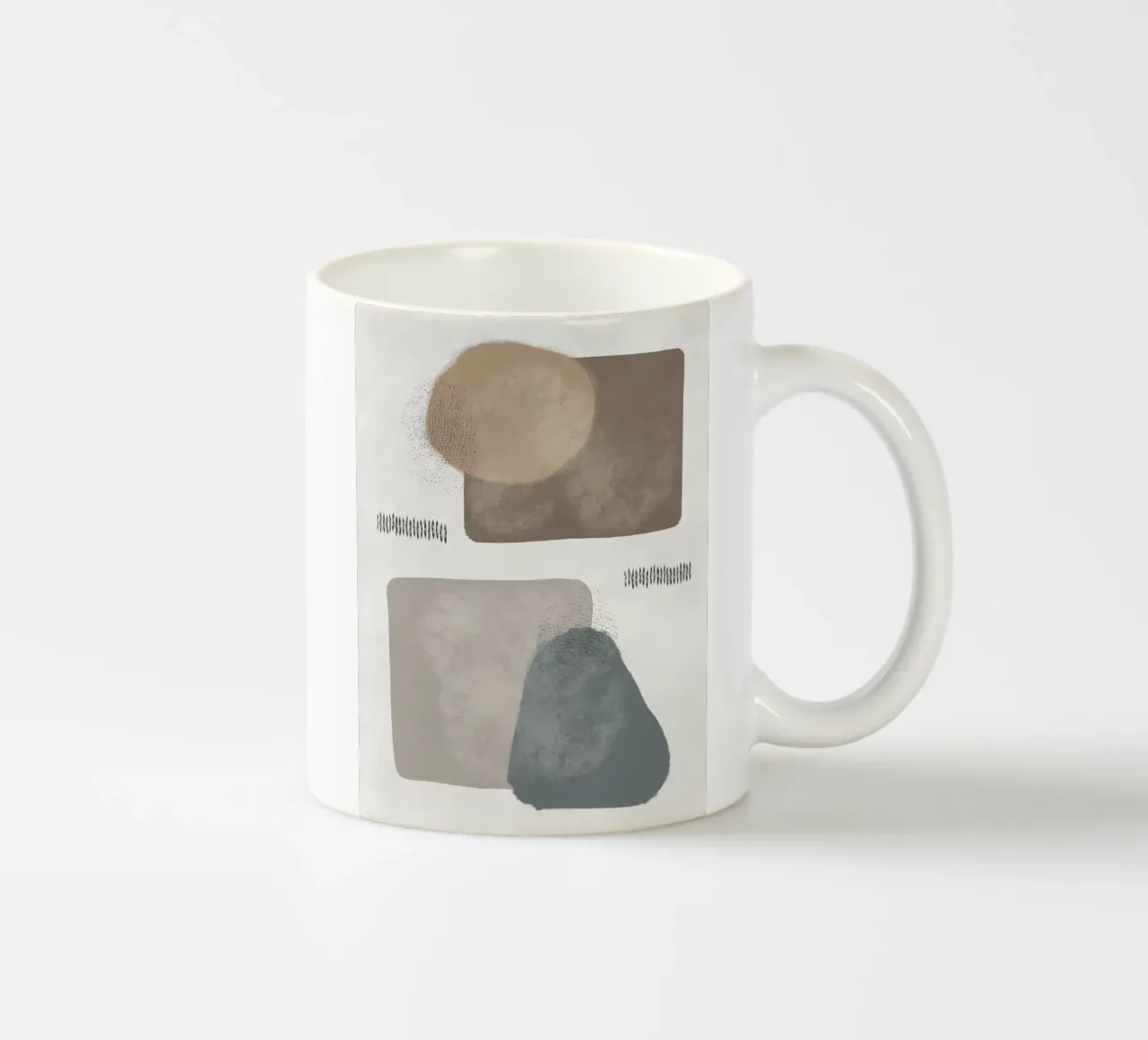 Modern abstract organic shapes in earth tones tazza in ceramica da Imaginative