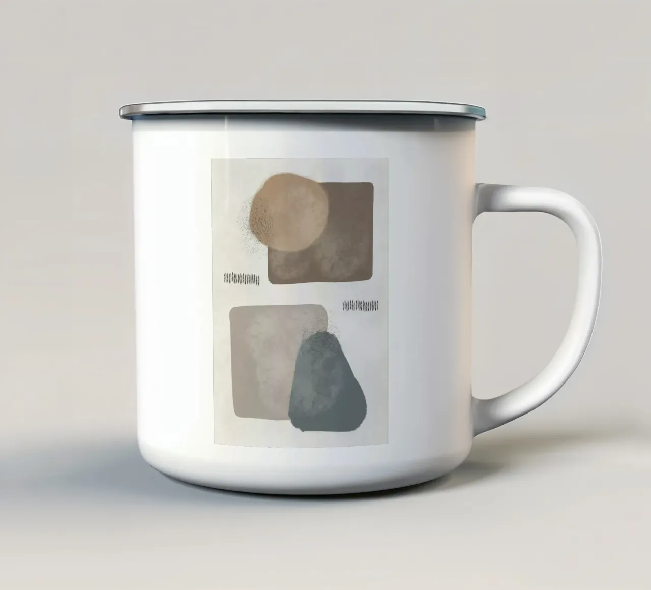 Modern abstract organic shapes in earth tones tazza in smalto da Imaginative