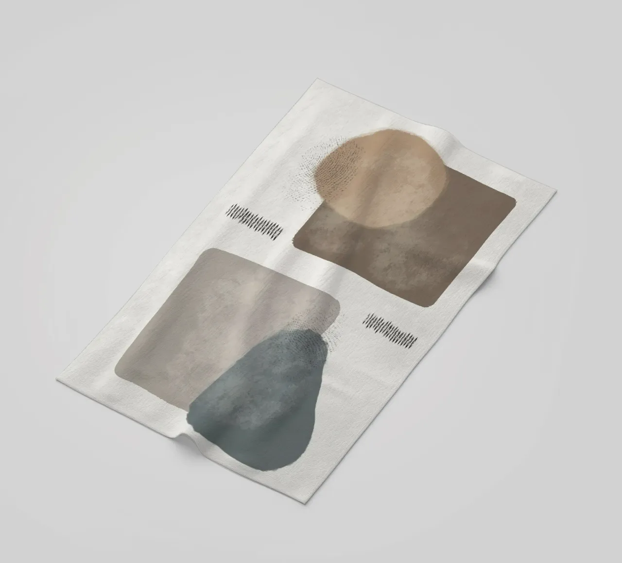 Modern abstract organic shapes in earth tones telo mare da Imaginative