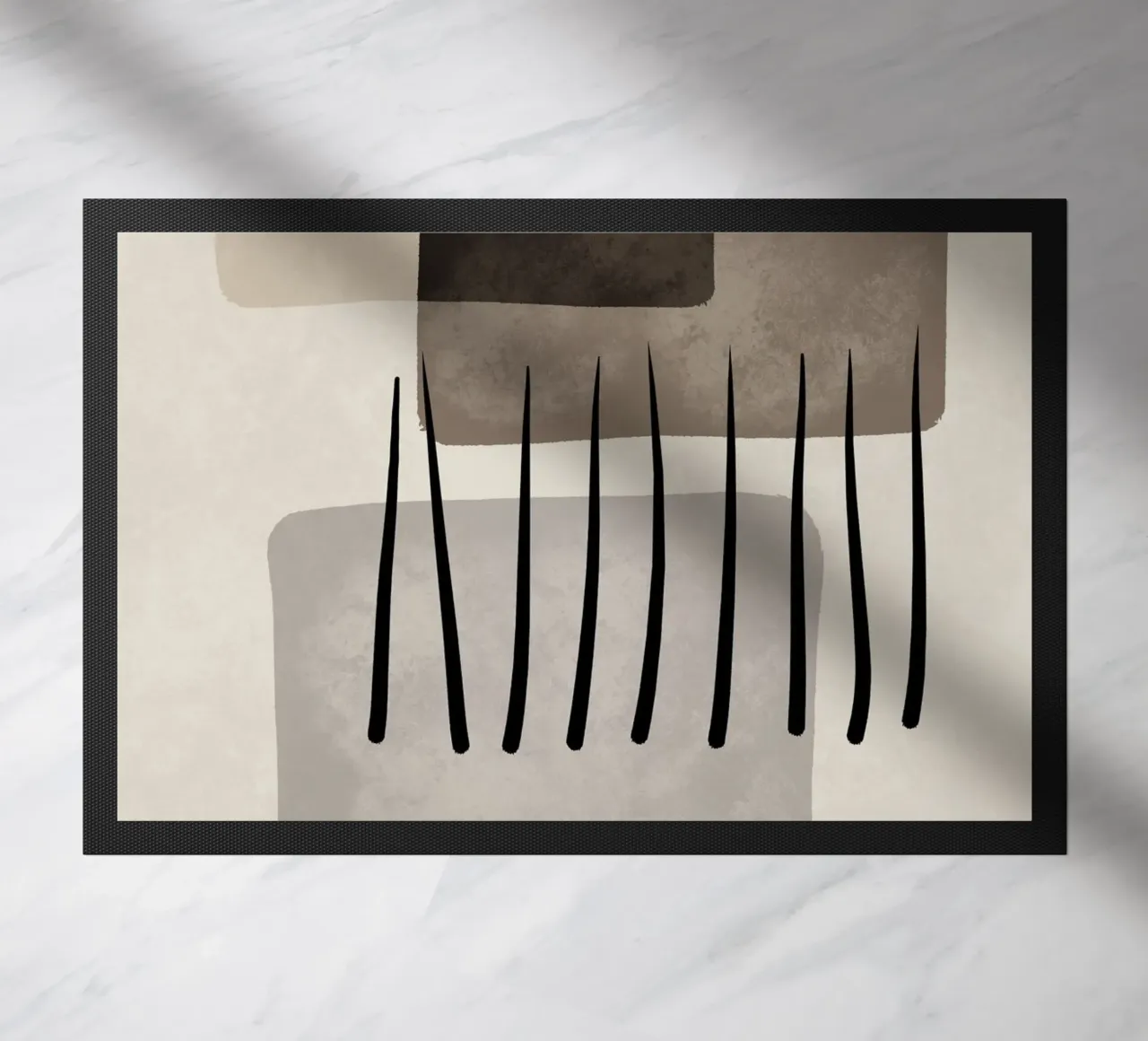 Modern abstract organic shapes and lines in earth tones felpudo de Imaginative