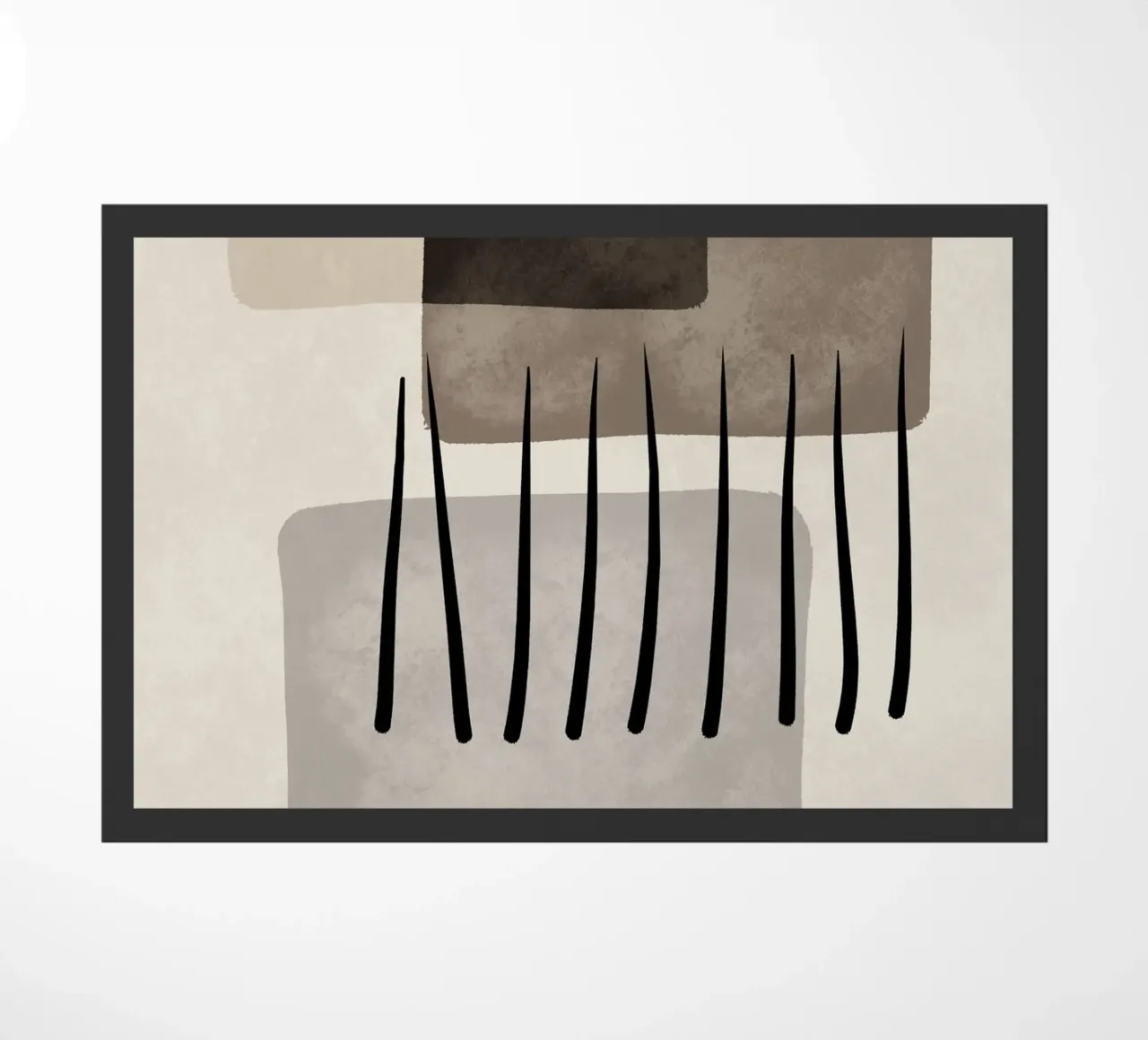 Modern abstract organic shapes and lines in earth tones felpudo de Imaginative