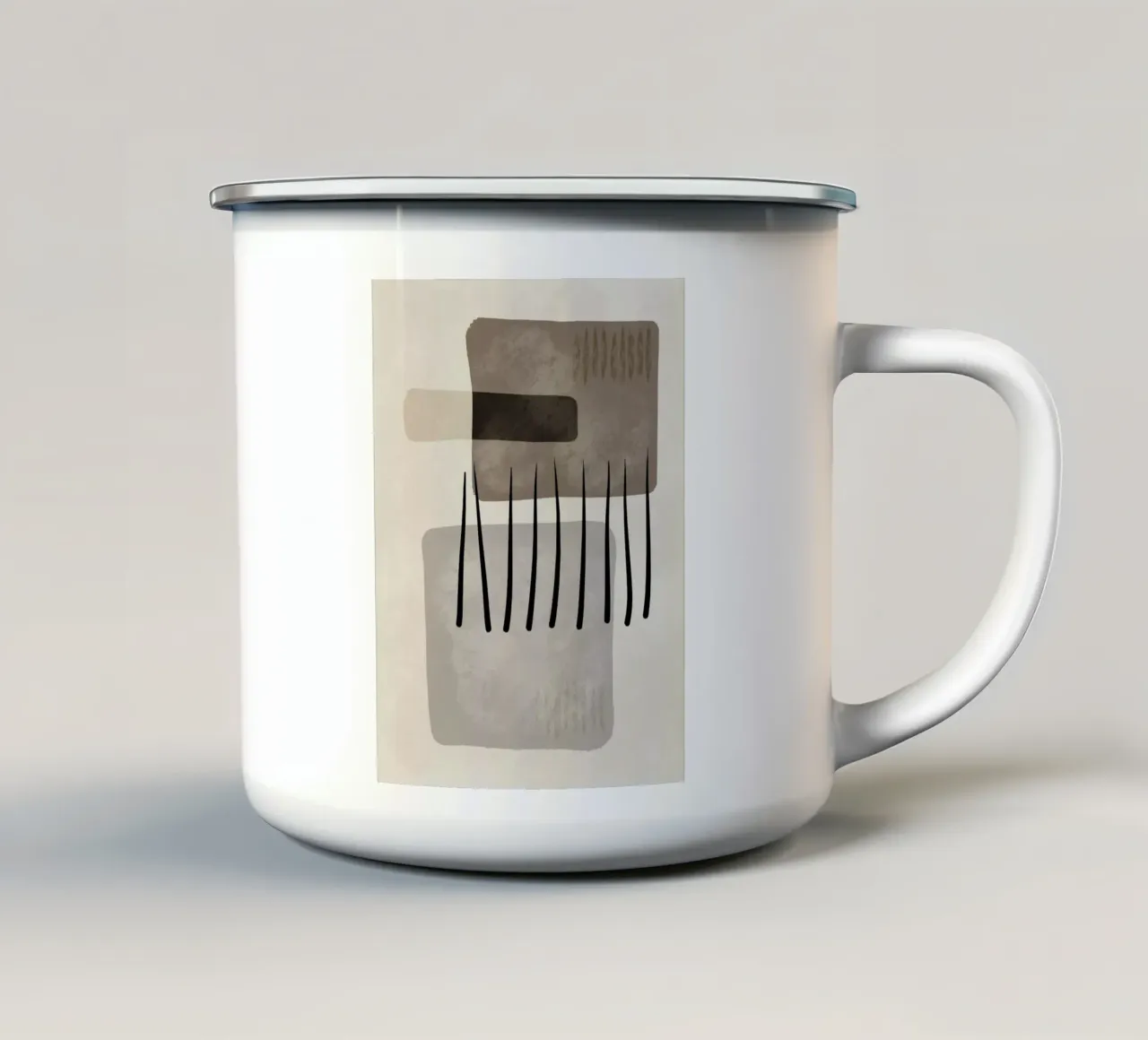 Modern abstract organic shapes and lines in earth tones Emaille Tasse von Imaginative