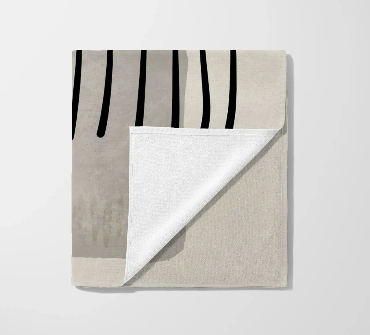 Modern abstract organic shapes and lines in earth tones telo mare da Imaginative