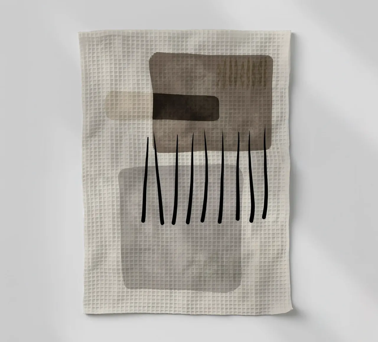 Modern abstract organic shapes and lines in earth tones torchon de Imaginative