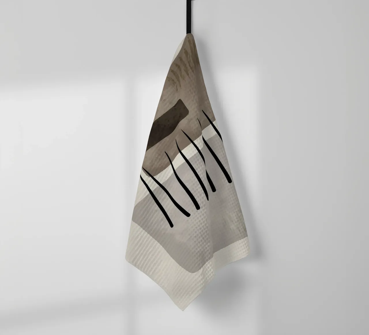 Modern abstract organic shapes and lines in earth tones torchon de Imaginative