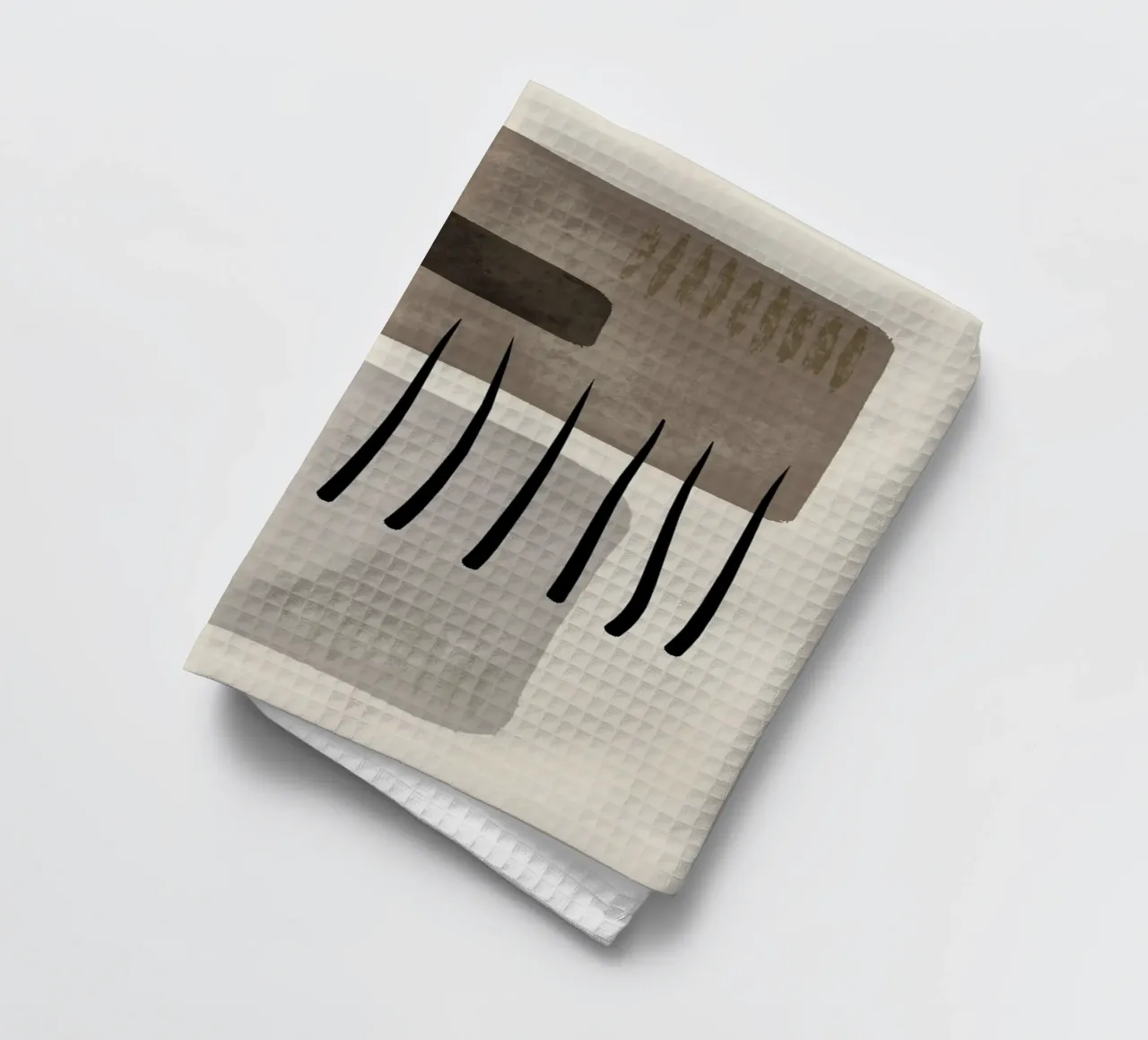 Modern abstract organic shapes and lines in earth tones torchon de Imaginative