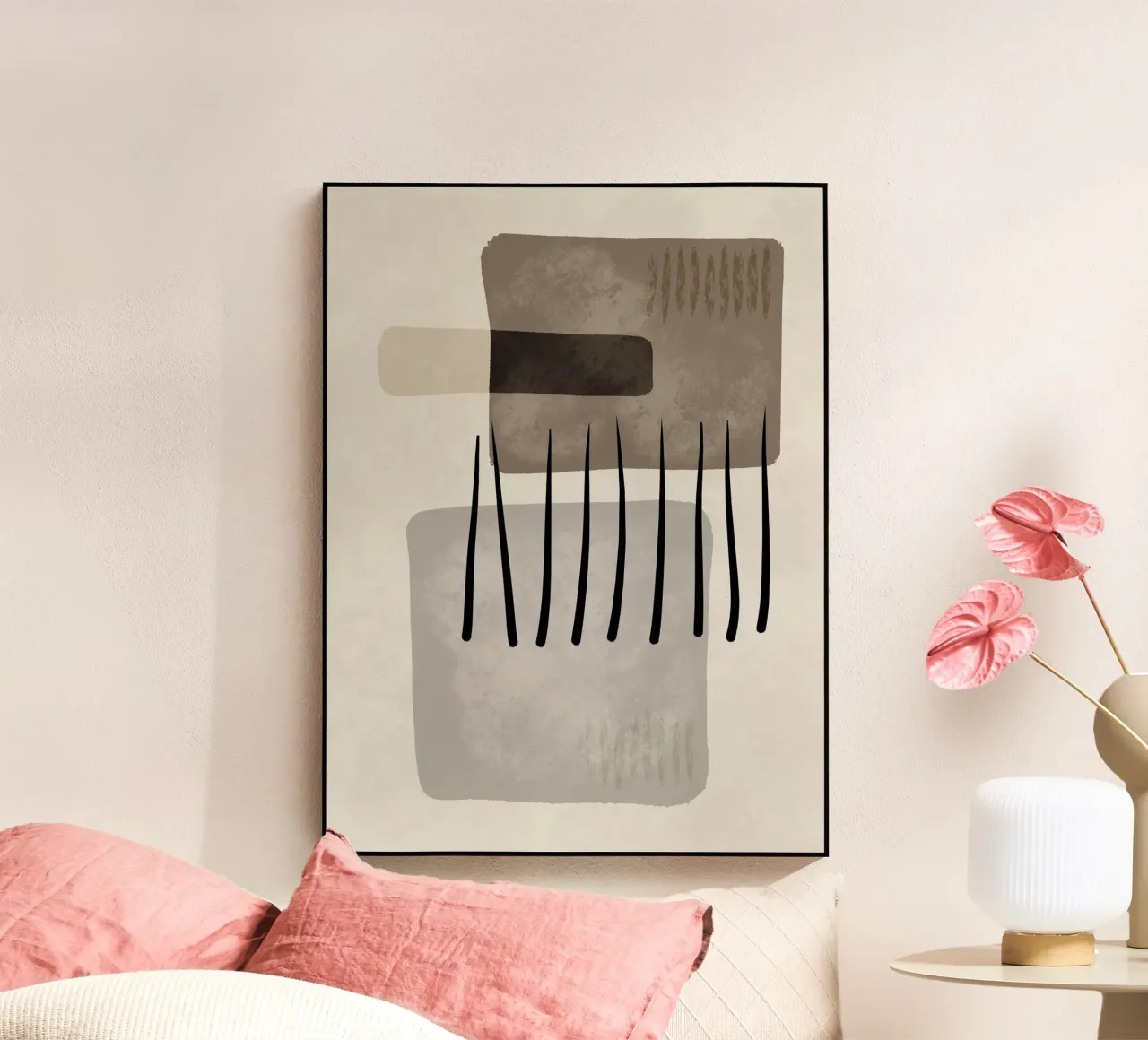 Modern abstract organic shapes and lines in earth tones plexiglass da Imaginative