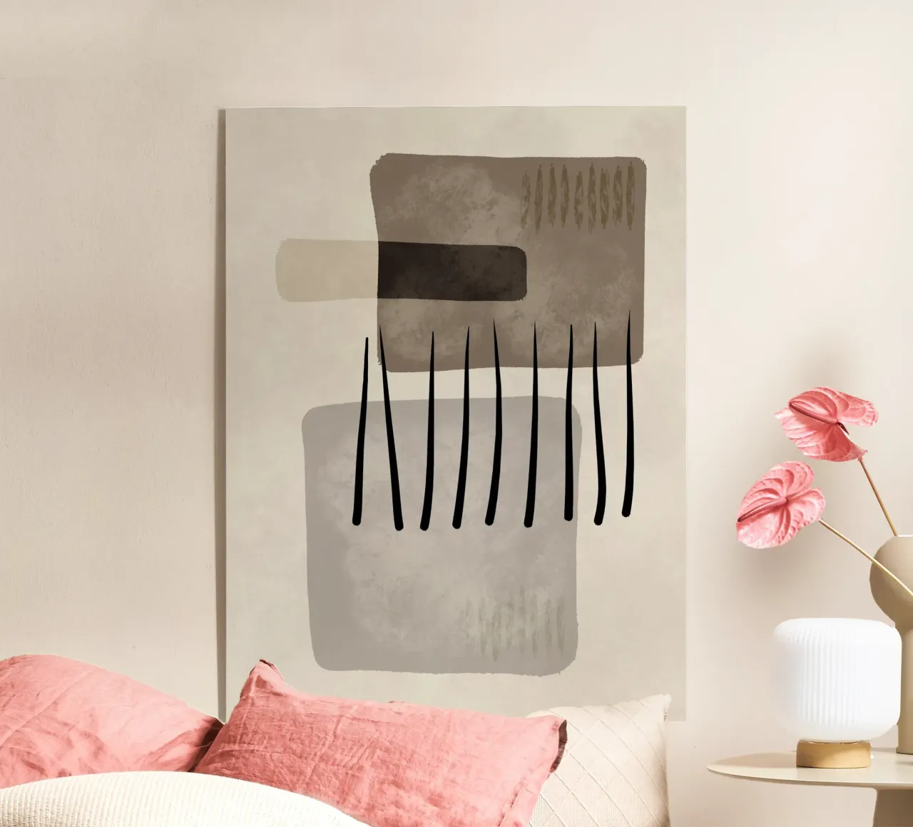 Modern abstract organic shapes and lines in earth tones plexiglass da Imaginative
