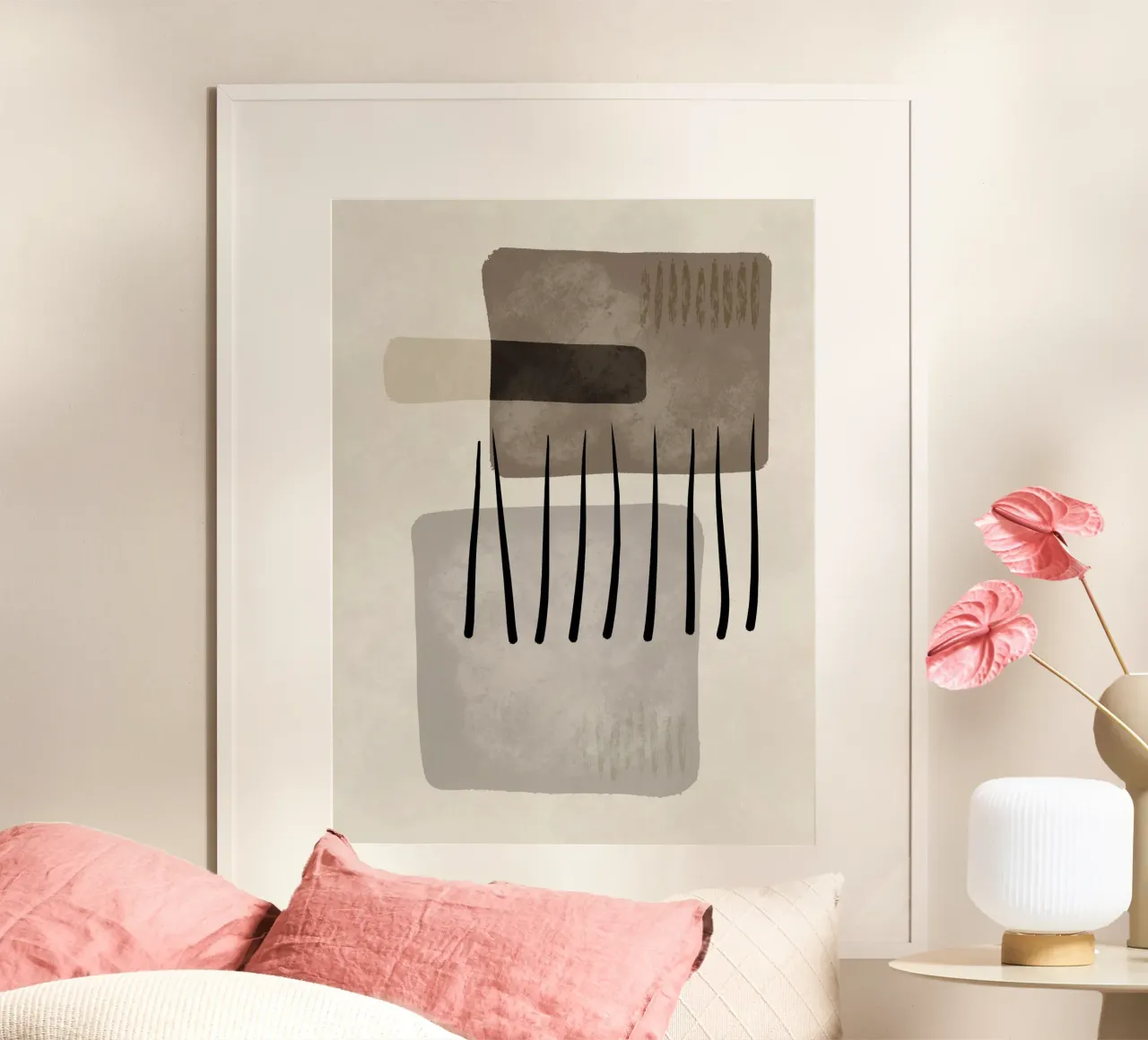Modern abstract organic shapes and lines in earth tones carta hahnemühle da Imaginative