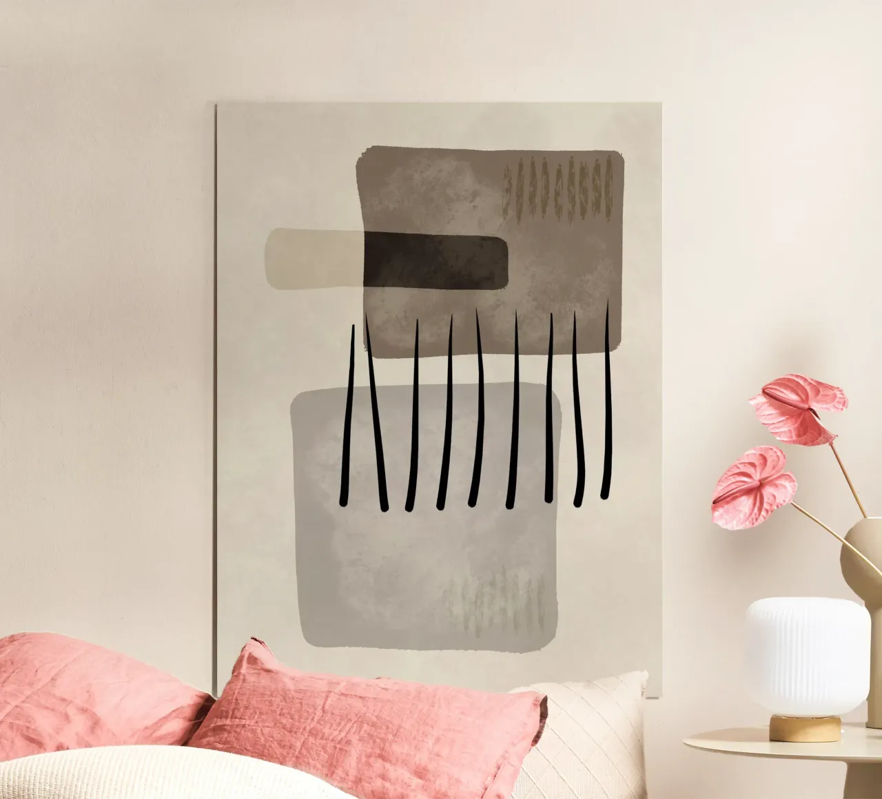 Modern abstract organic shapes and lines in earth tones carta hahnemühle da Imaginative