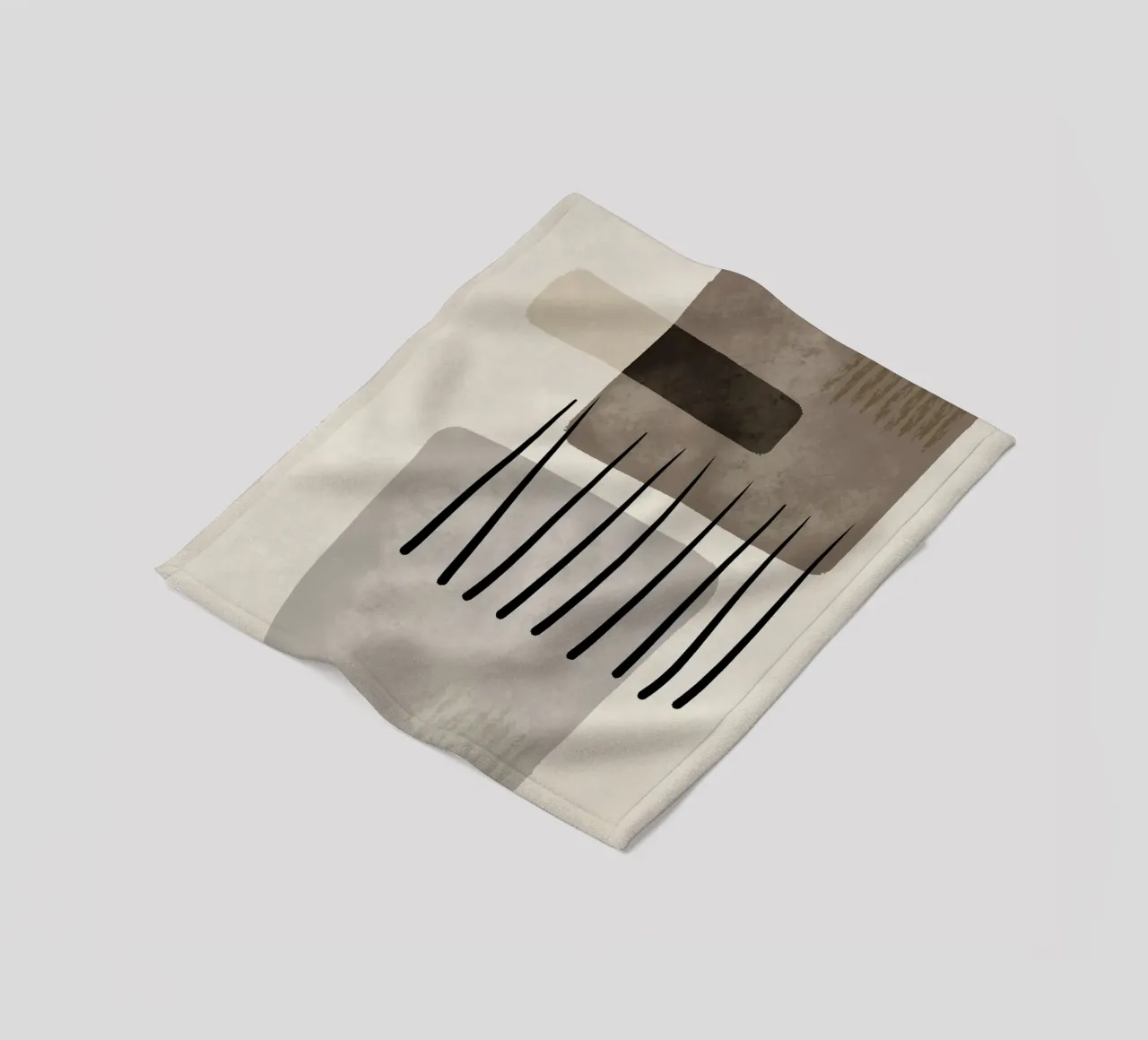 Modern abstract organic shapes and lines in earth tones Fleecedecke von Imaginative