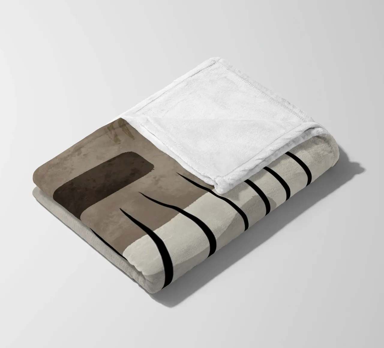 Modern abstract organic shapes and lines in earth tones Fleecedecke von Imaginative