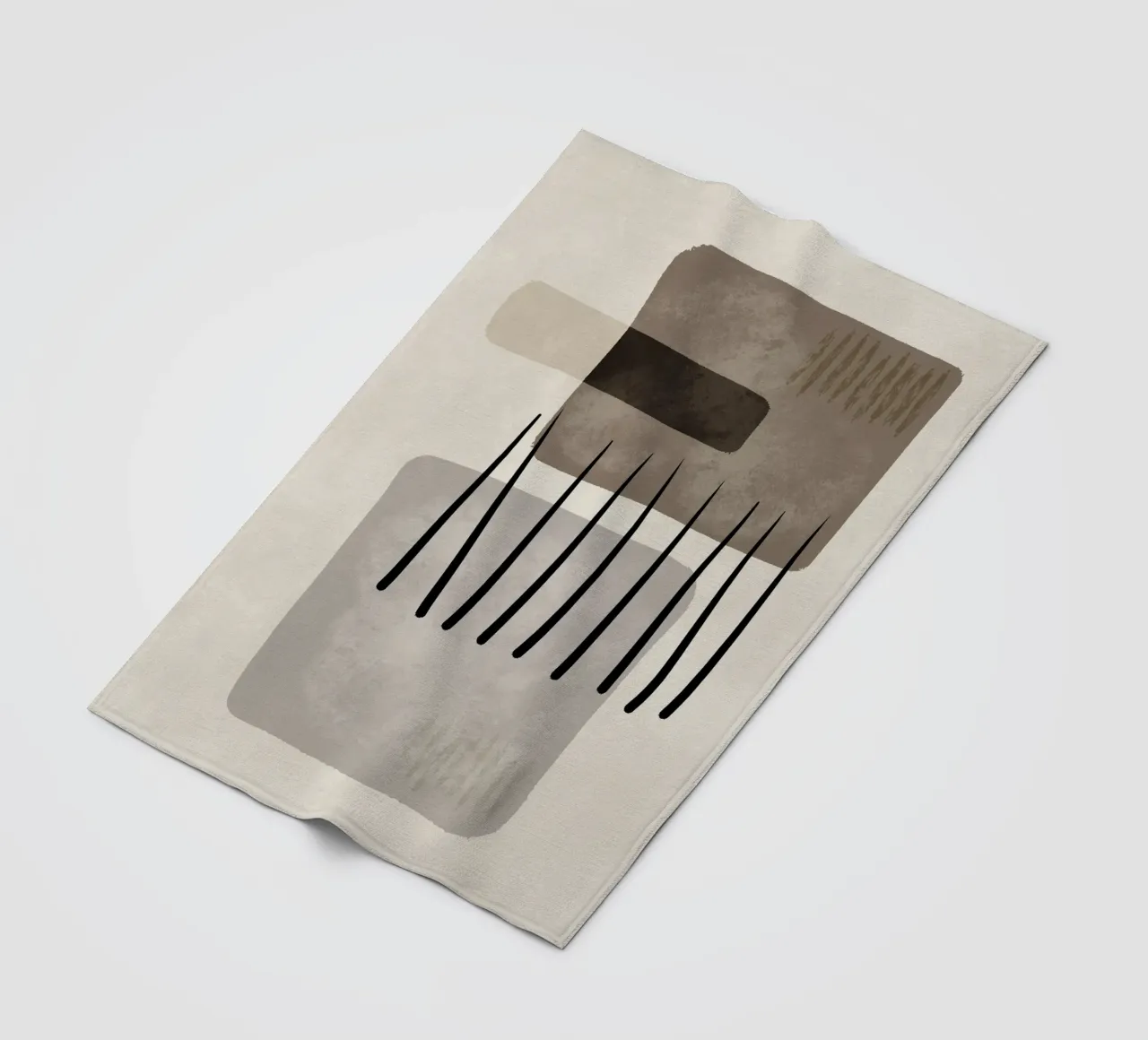 Modern abstract organic shapes and lines in earth tones Fleecedecke von Imaginative