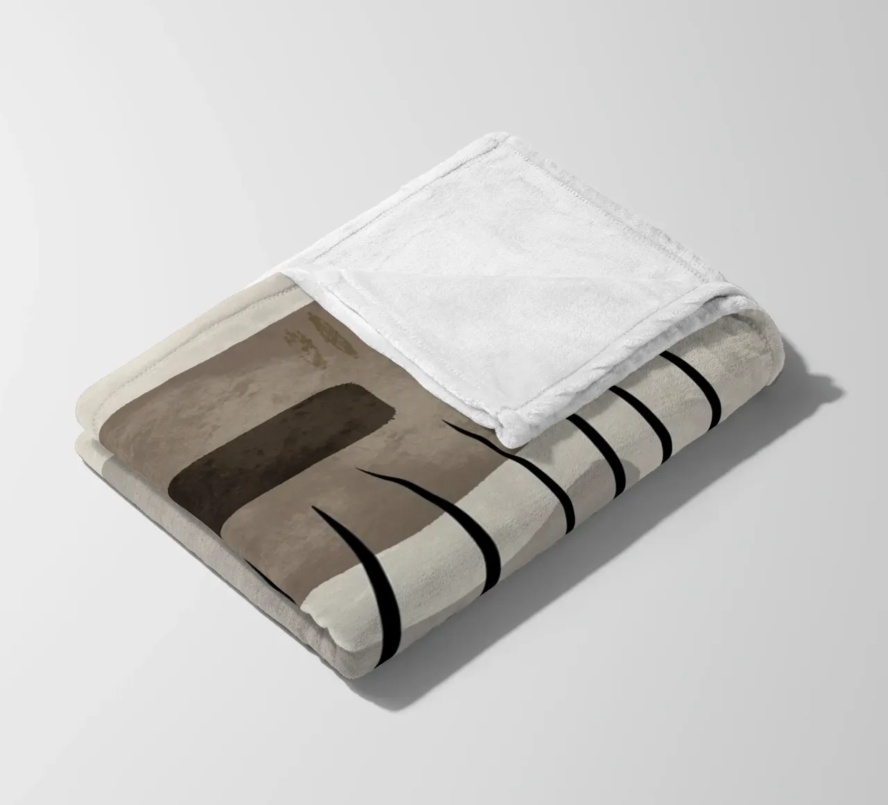 Modern abstract organic shapes and lines in earth tones Fleecedecke von Imaginative