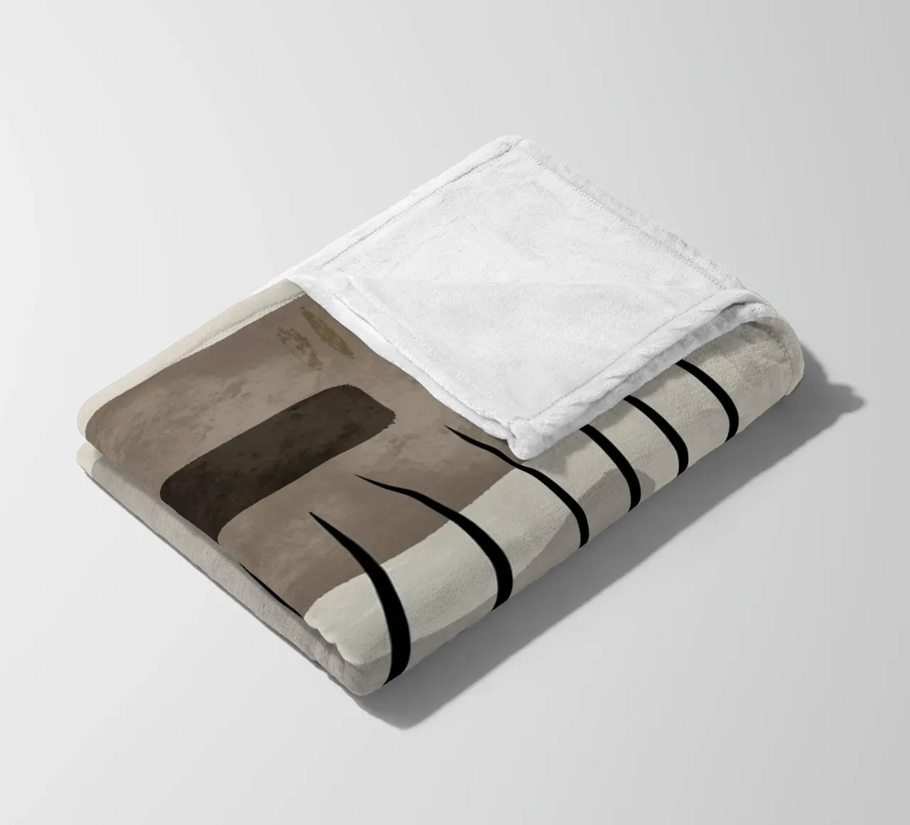 Modern abstract organic shapes and lines in earth tones Fleecedecke von Imaginative