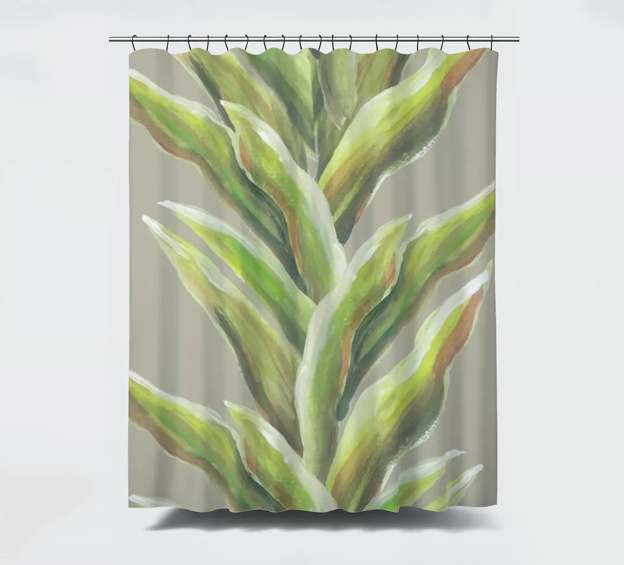 Botanical Garland Beige shower curtain by Femke Zwaan