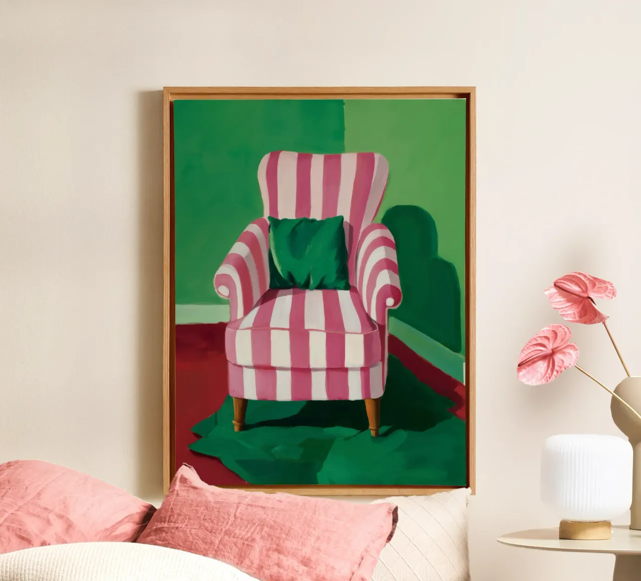 Sedia a righe Shadow tela con Cornice a cassetta da Tiga Bersama