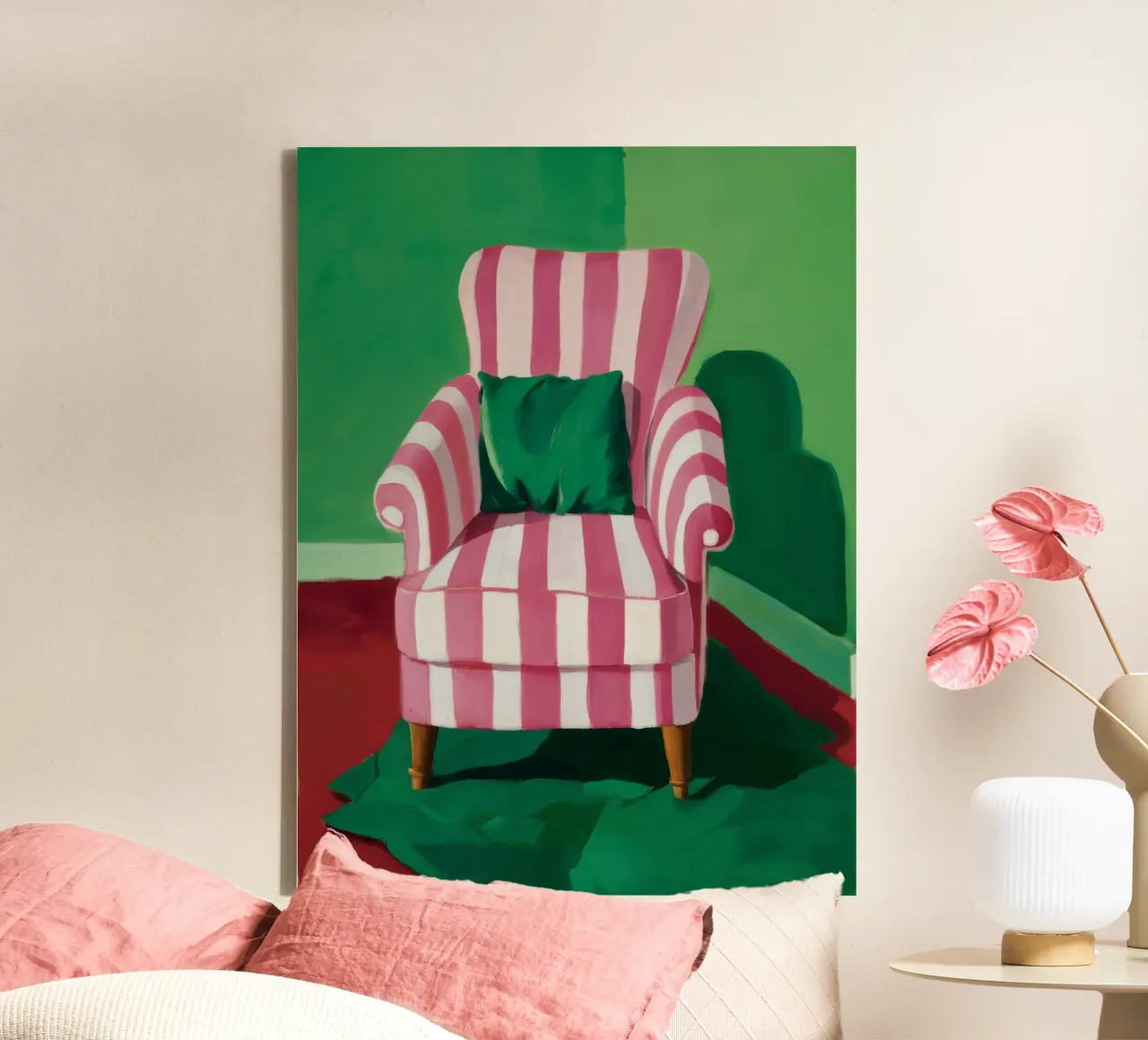 Sedia a righe Shadow tela con Cornice a cassetta da Tiga Bersama