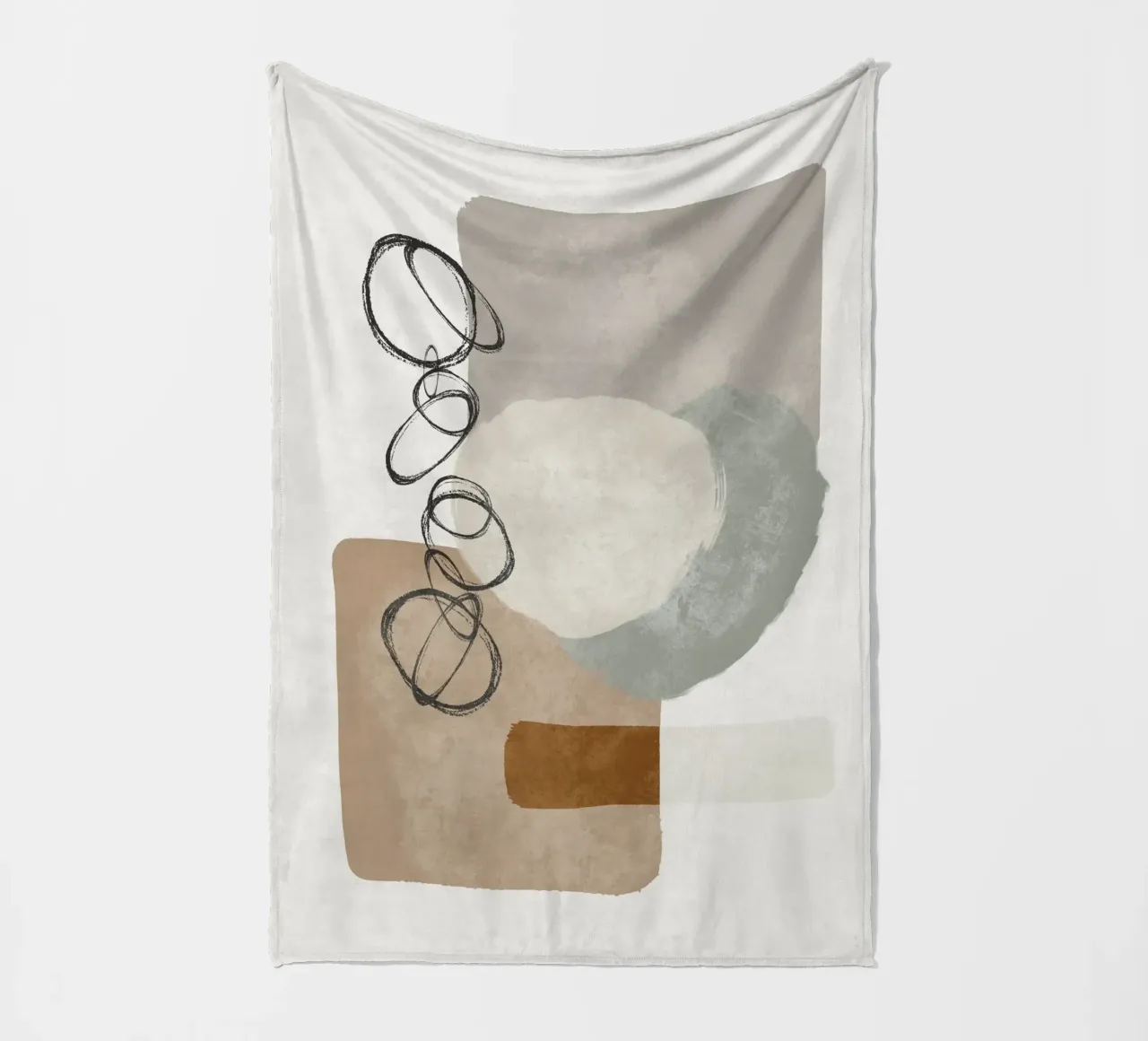 Modern abstract organic shapes and circles in earth tones coperta in pile da Imaginative
