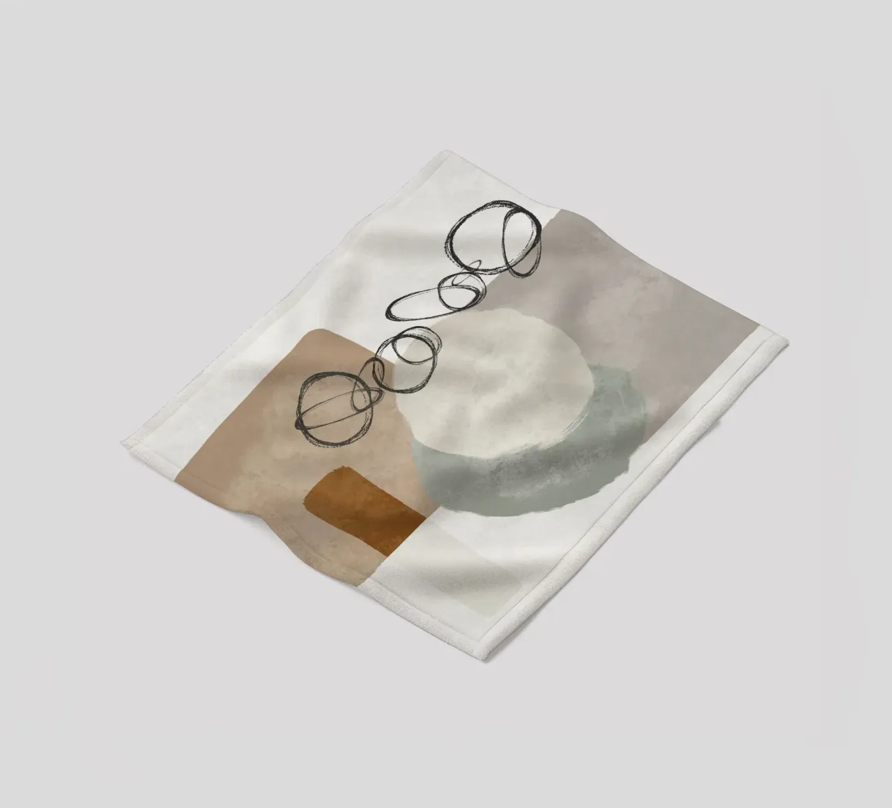 Modern abstract organic shapes and circles in earth tones coperta in pile da Imaginative