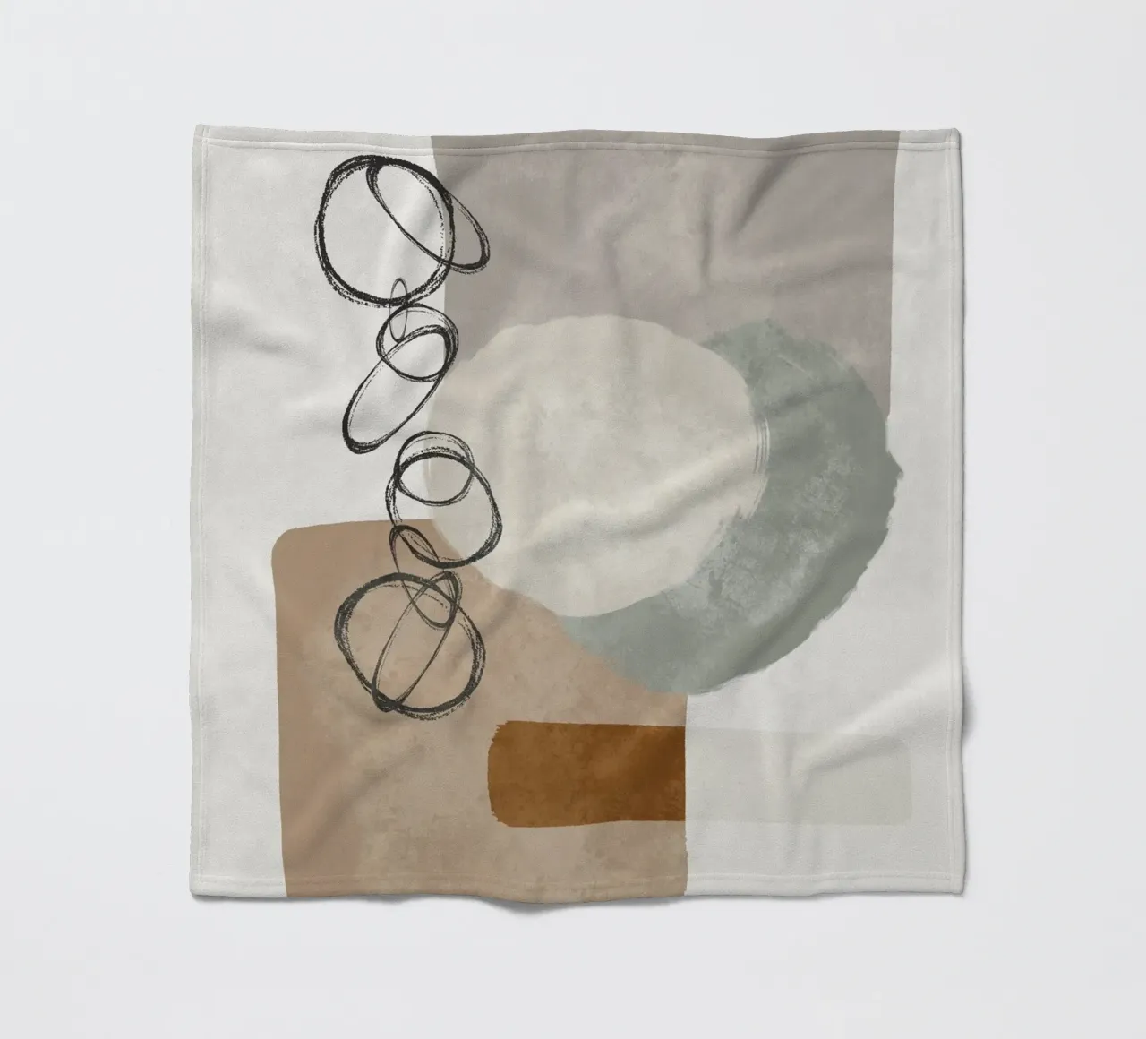 Modern abstract organic shapes and circles in earth tones coperta in pile da Imaginative