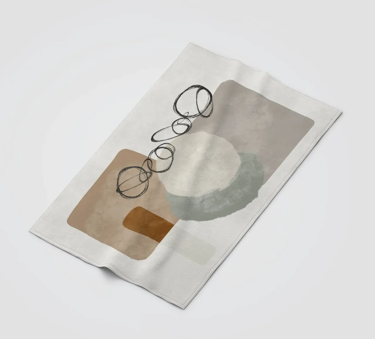 Modern abstract organic shapes and circles in earth tones coperta in pile da Imaginative