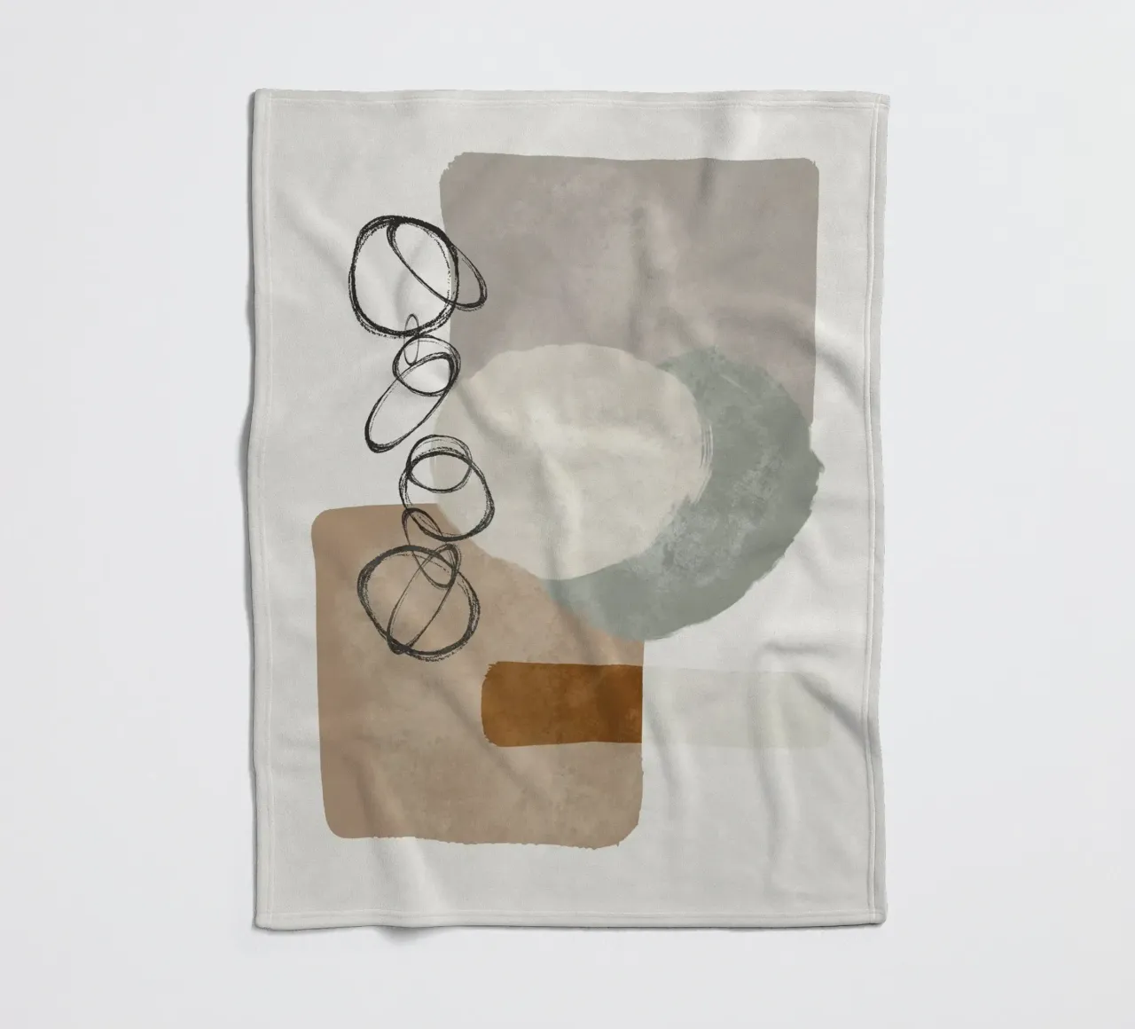 Modern abstract organic shapes and circles in earth tones coperta in pile da Imaginative