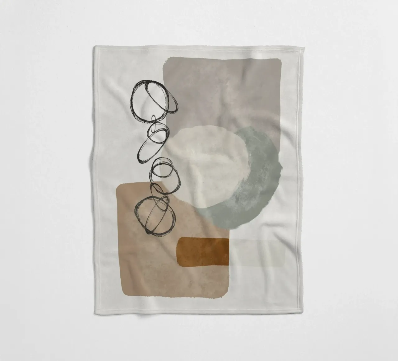 Modern abstract organic shapes and circles in earth tones coperta in pile da Imaginative
