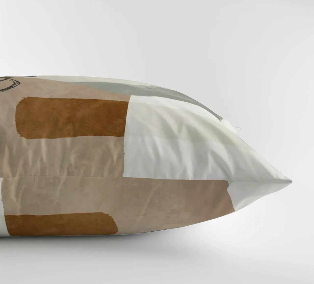 Modern abstract organic shapes and circles in earth tones cuscino da Imaginative