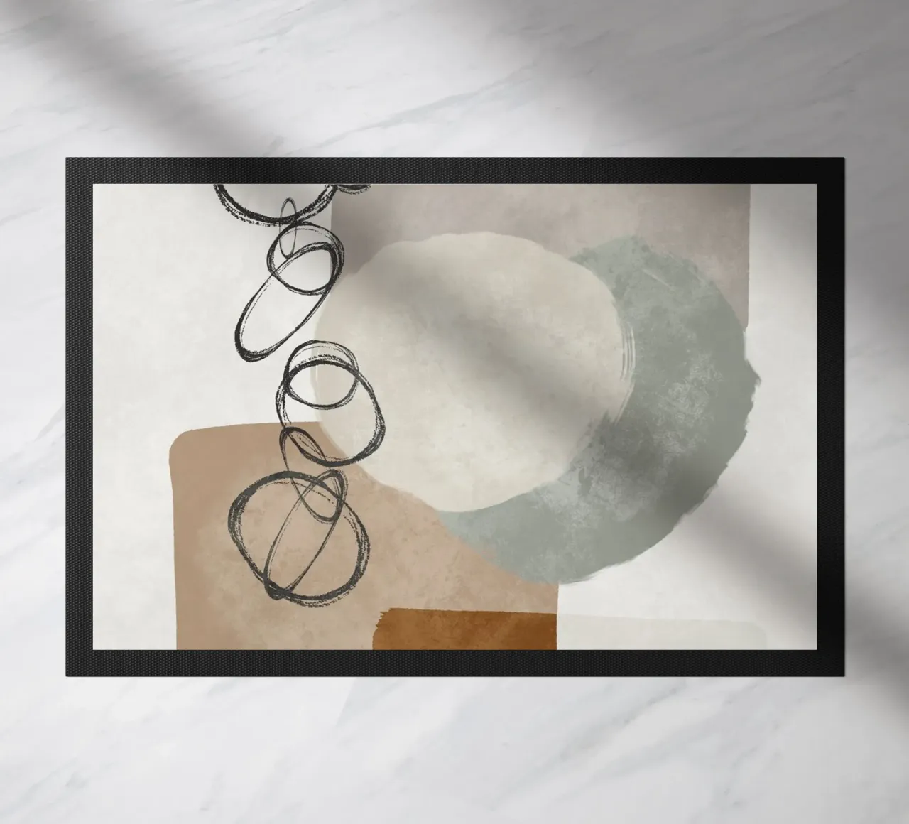 Modern abstract organic shapes and circles in earth tones zerbino da Imaginative