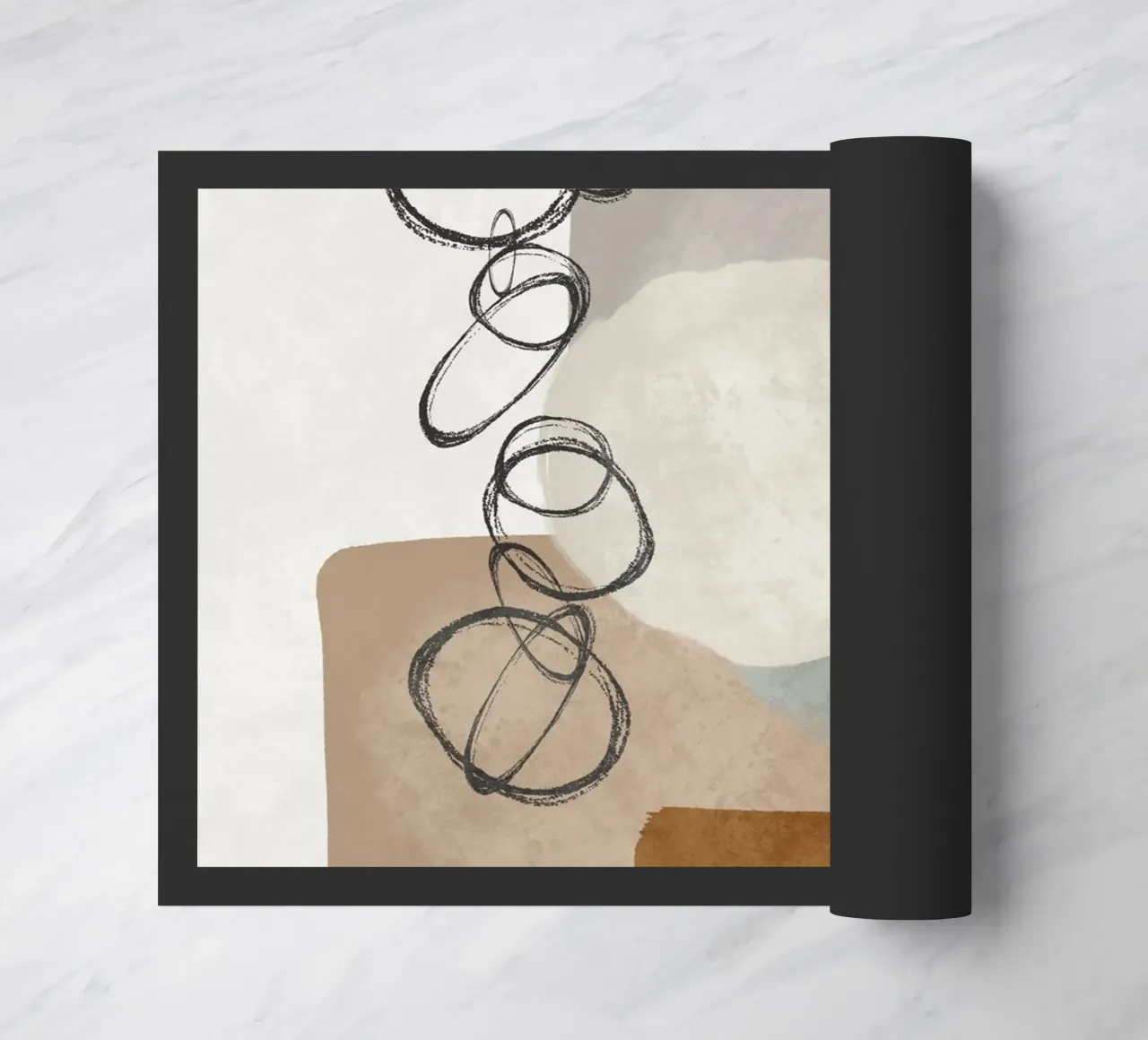 Modern abstract organic shapes and circles in earth tones zerbino da Imaginative