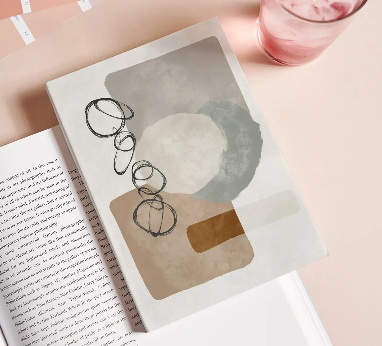 Modern abstract organic shapes and circles in earth tones diario da Imaginative