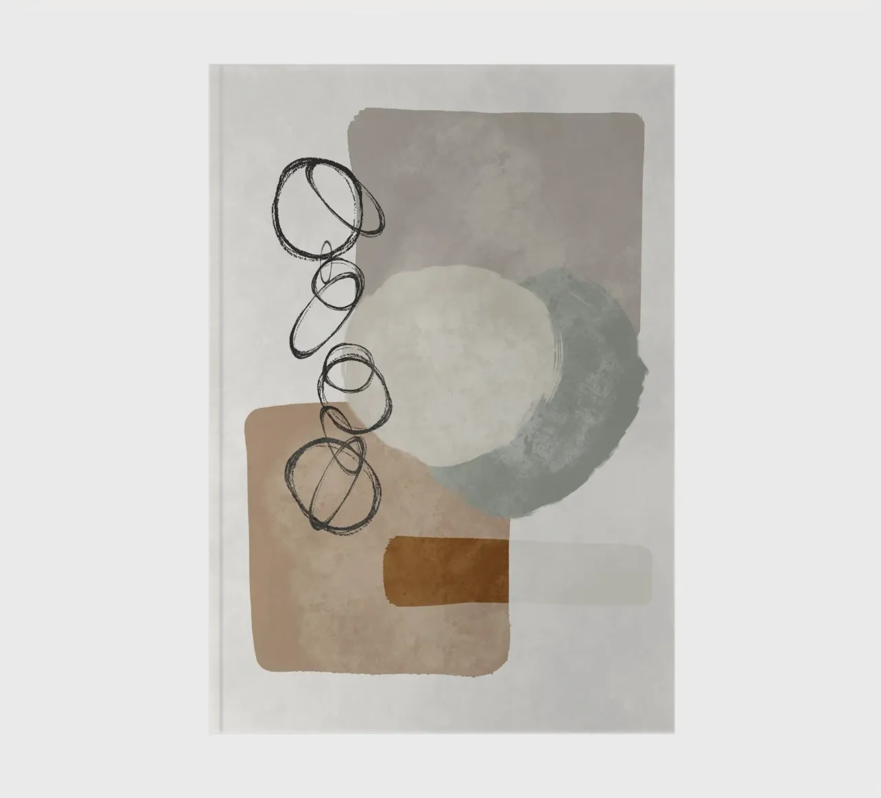 Modern abstract organic shapes and circles in earth tones diario da Imaginative